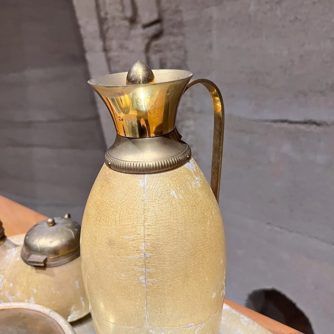 1950s Aldo Tura Lacquered Goatskin Brass Barware Set - 2