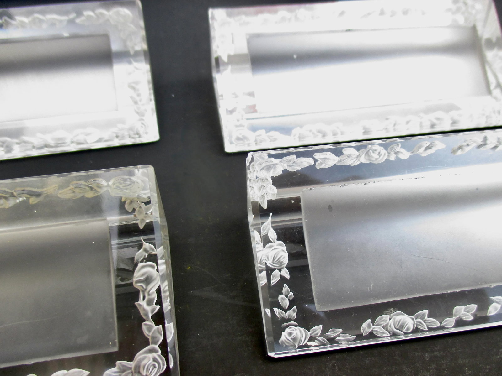 Vintage Lalique Crystal Place Card Settings - a Set of 6 - 5