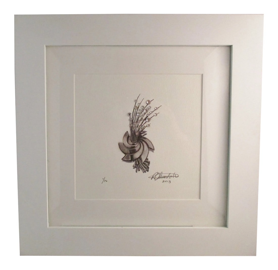 Conemporary Wall Jewels by Rick Olivadoti Mixed Media Print: Elegant and glamorous jewelry for the walls by Rick Olivadoti. Olivadoti has adored all that sparkles for as far back as he can remember. Mr.Olivadoti , an architect, by trade , acquired an extensive