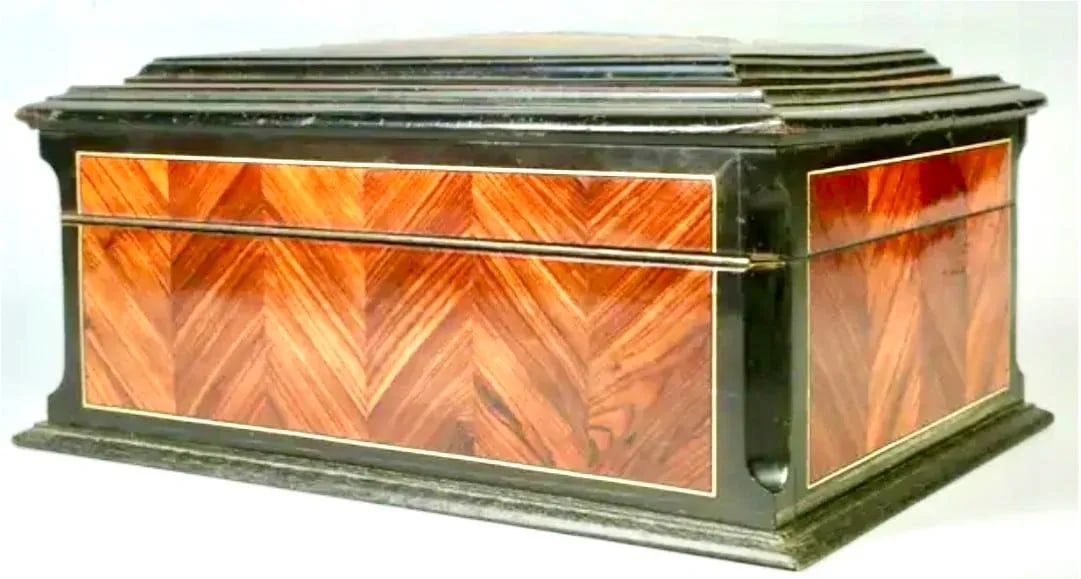 19th Century French Marquetry Inlaid and Ebonized Wood Box - 3