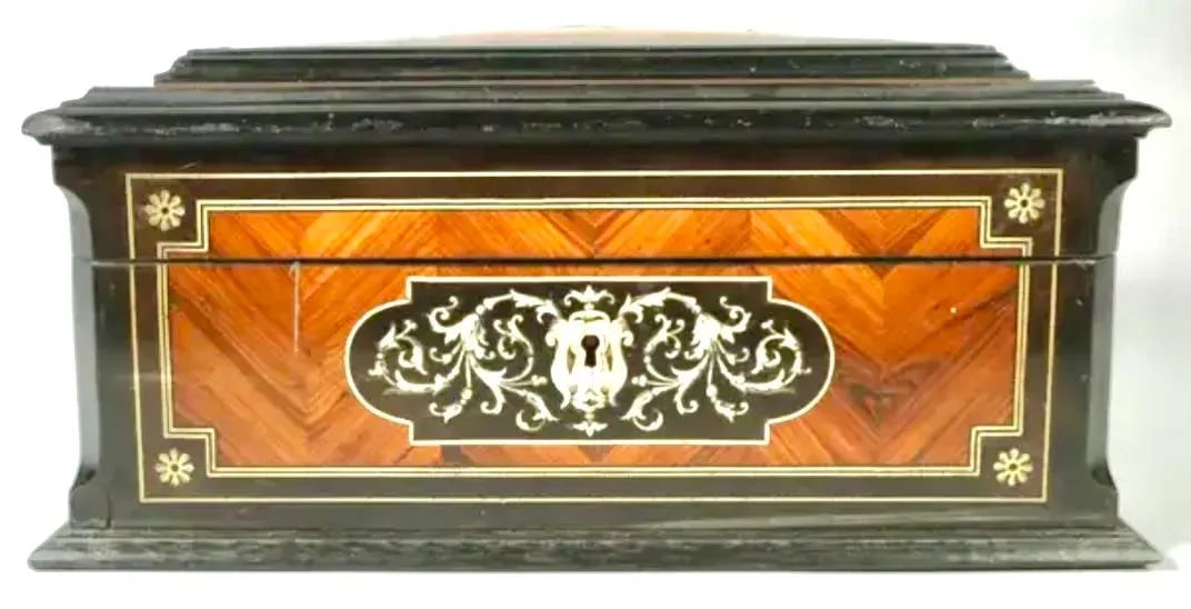 19th Century French Marquetry Inlaid and Ebonized Wood Box - 9
