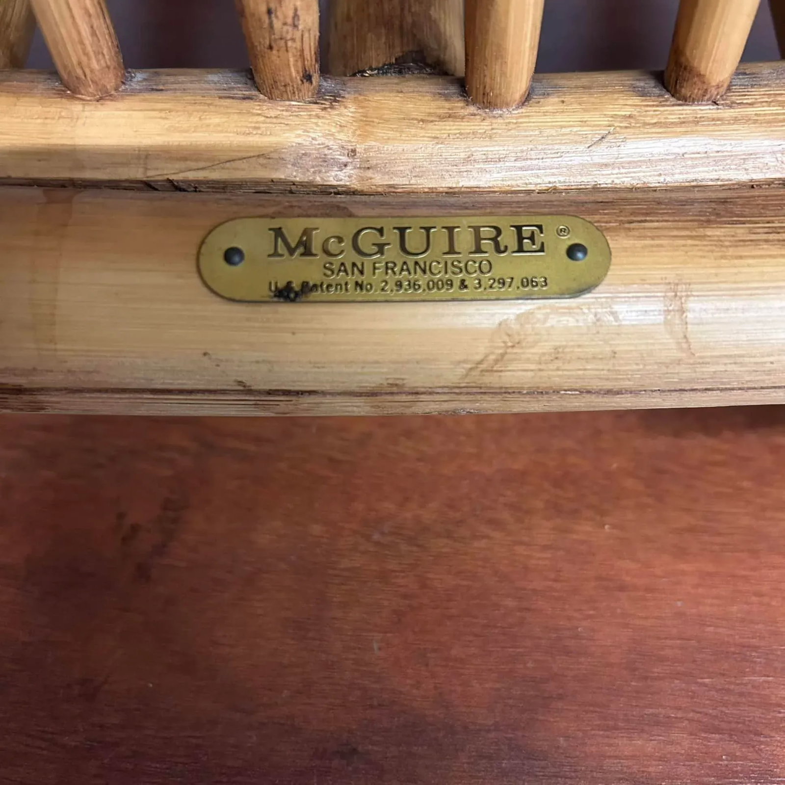 McGuire Vintage Dining Set - Square Table and Four Chairs - 12