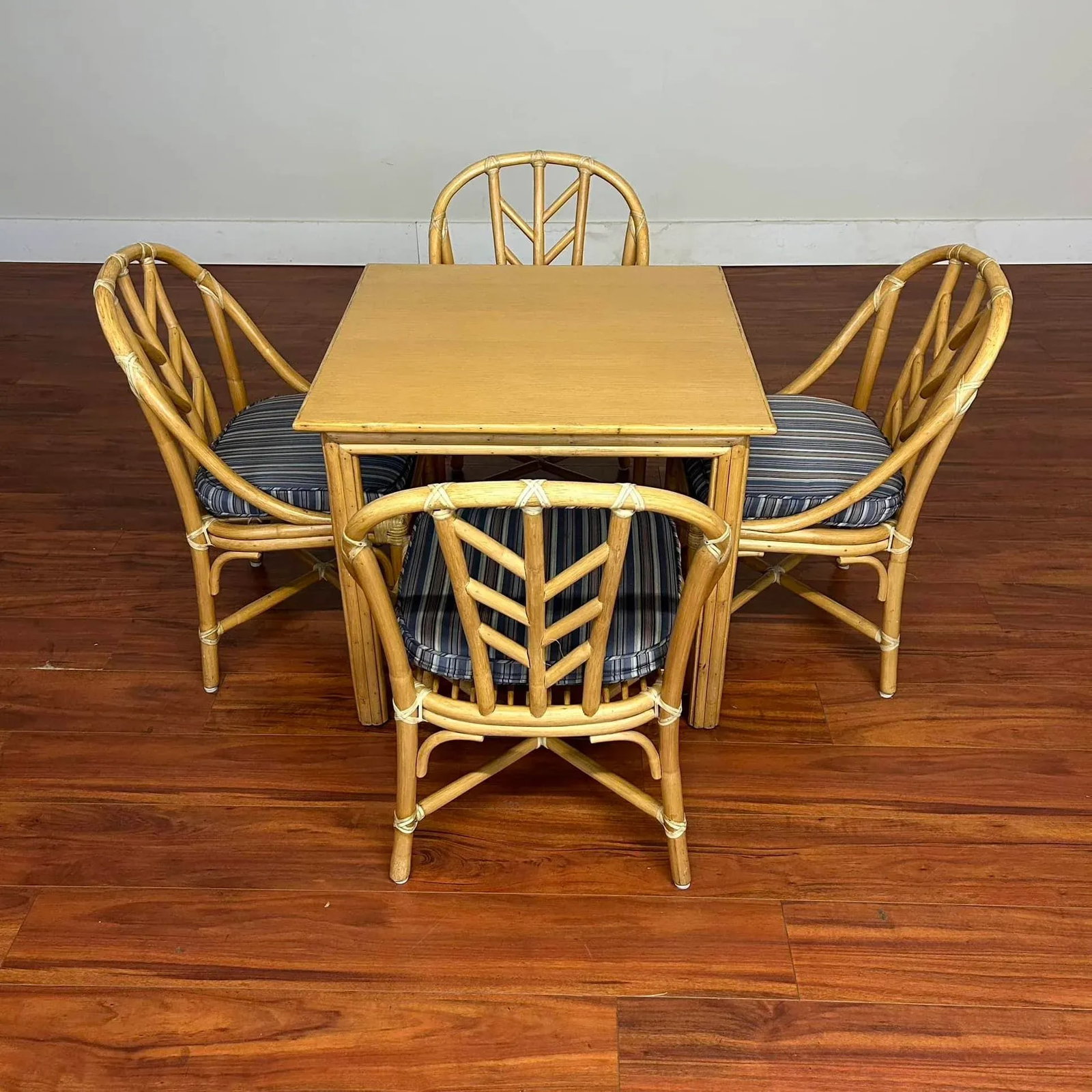 McGuire Vintage Dining Set - Square Table and Four Chairs - 2