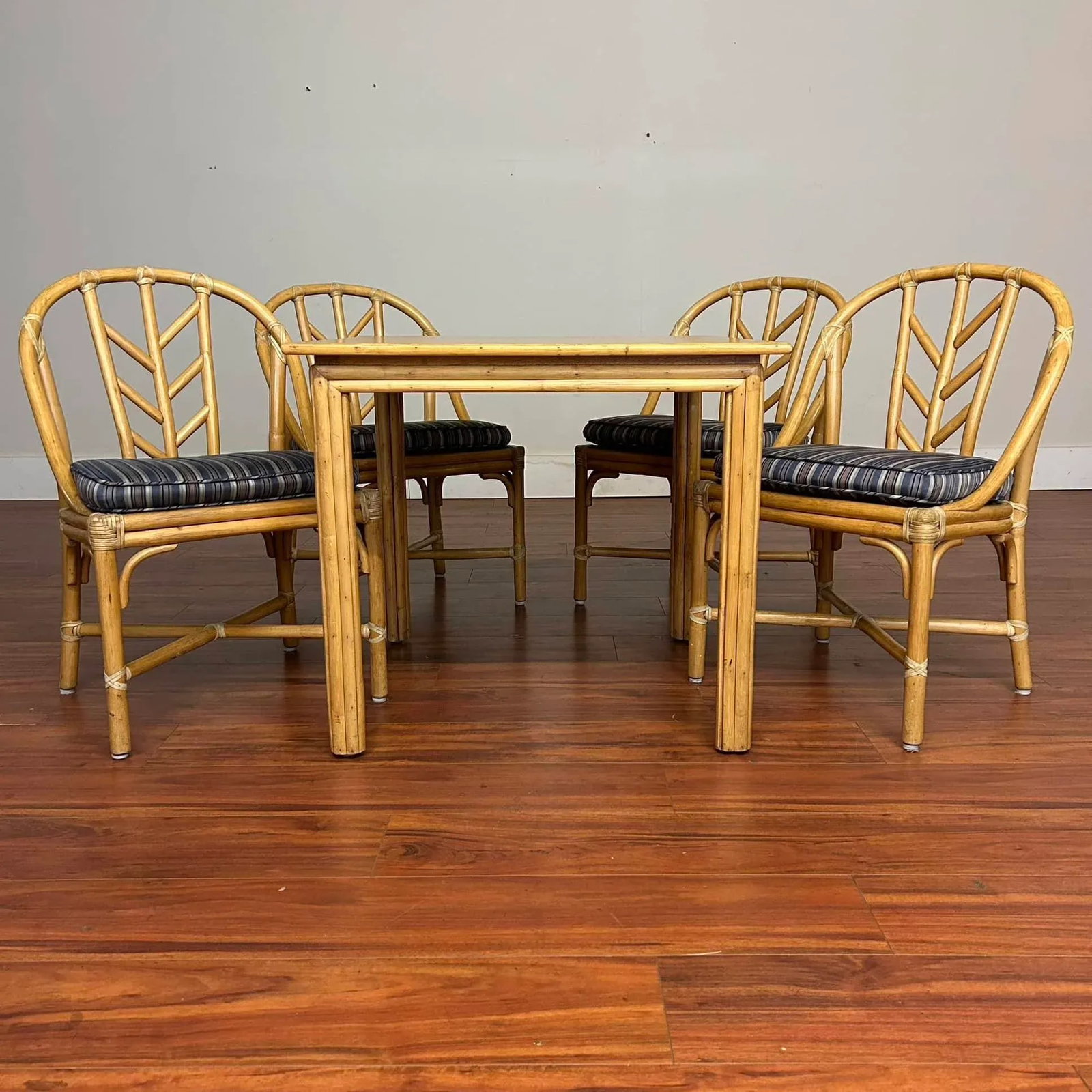 McGuire Vintage Dining Set - Square Table and Four Chairs - 3