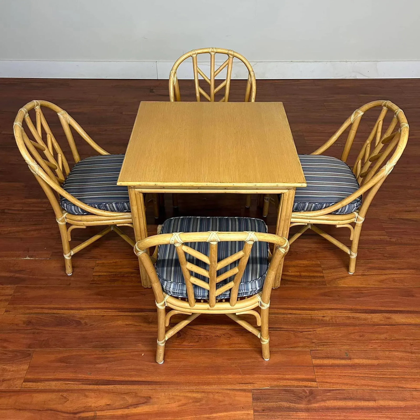 McGuire Vintage Dining Set - Square Table and Four Chairs - 5