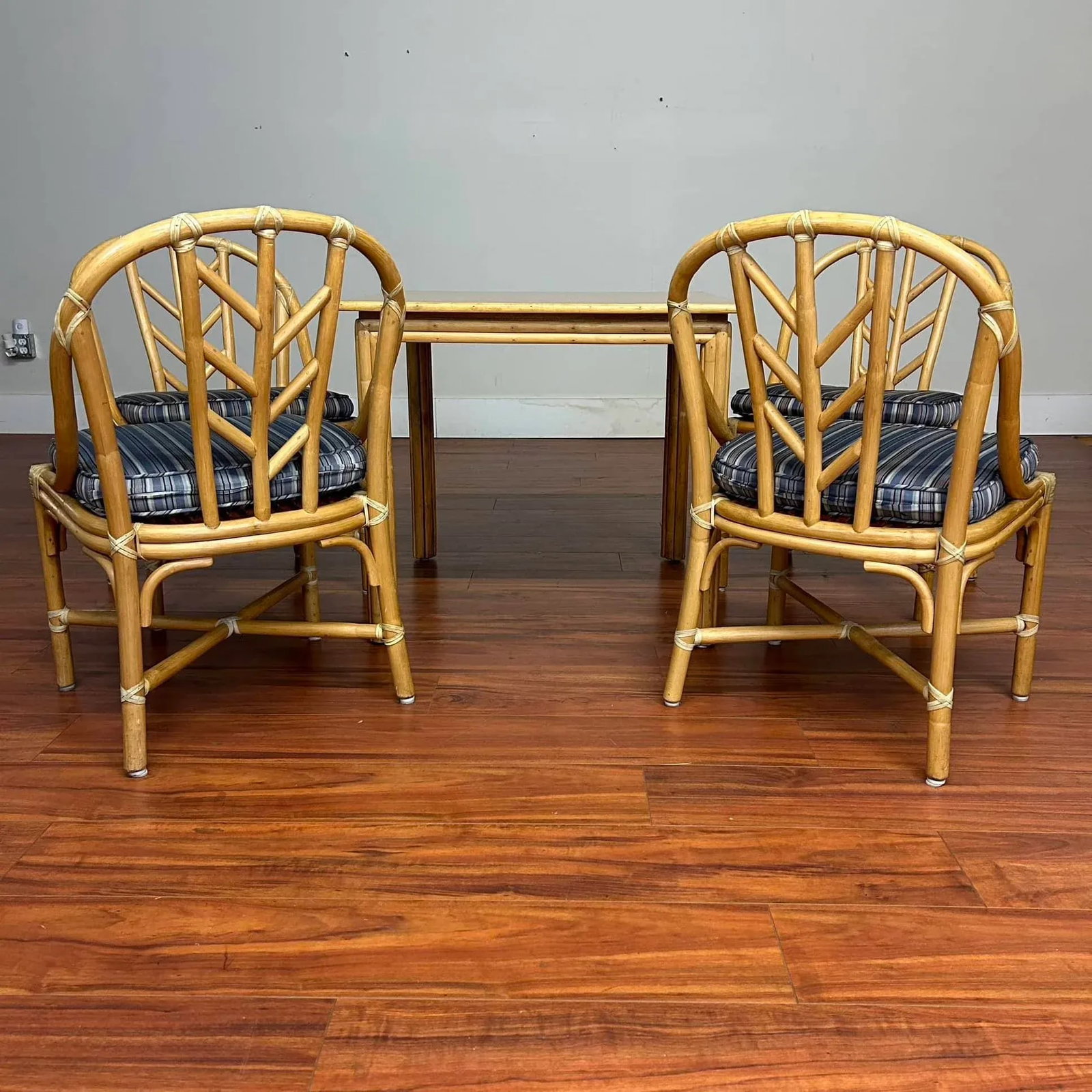 McGuire Vintage Dining Set - Square Table and Four Chairs - 6