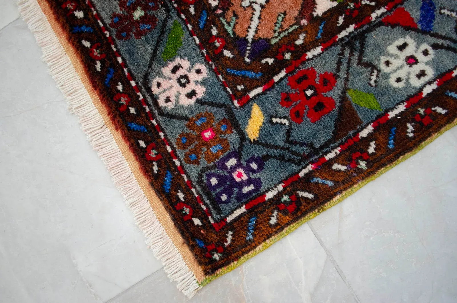 1960s Hand Knotted Turkish Runner Rug - 3"²9"³ × 11"²3"³ - 11