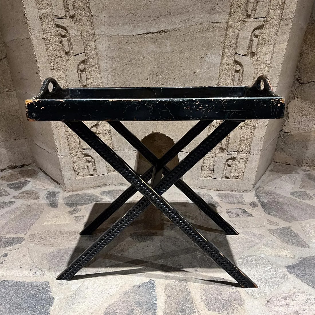 1960s DiseÃ±os Caaesa Folding Butler's Tray Table Hand Painted Gold Leaf - 6