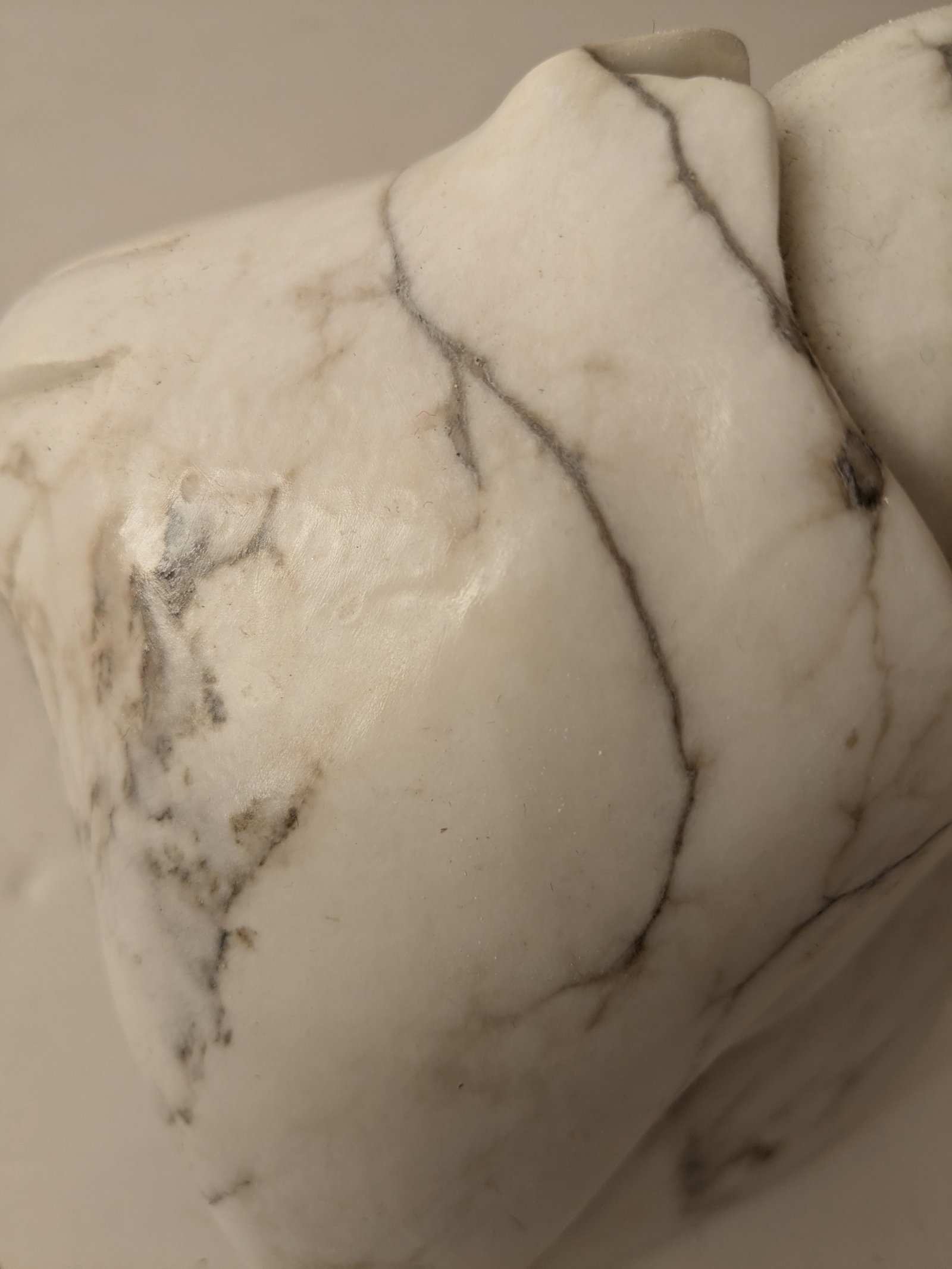Signed S. General Carved Marble/Howlite Native American Face - 2