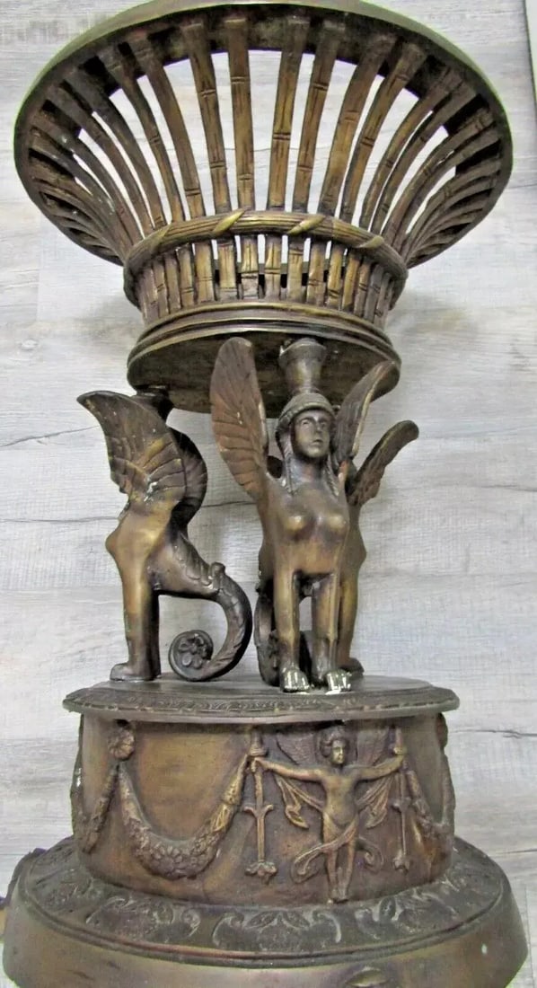 Late 18th Century French Empire Style Bronze Jardiniere With Female Griffons and Cherubs - 12