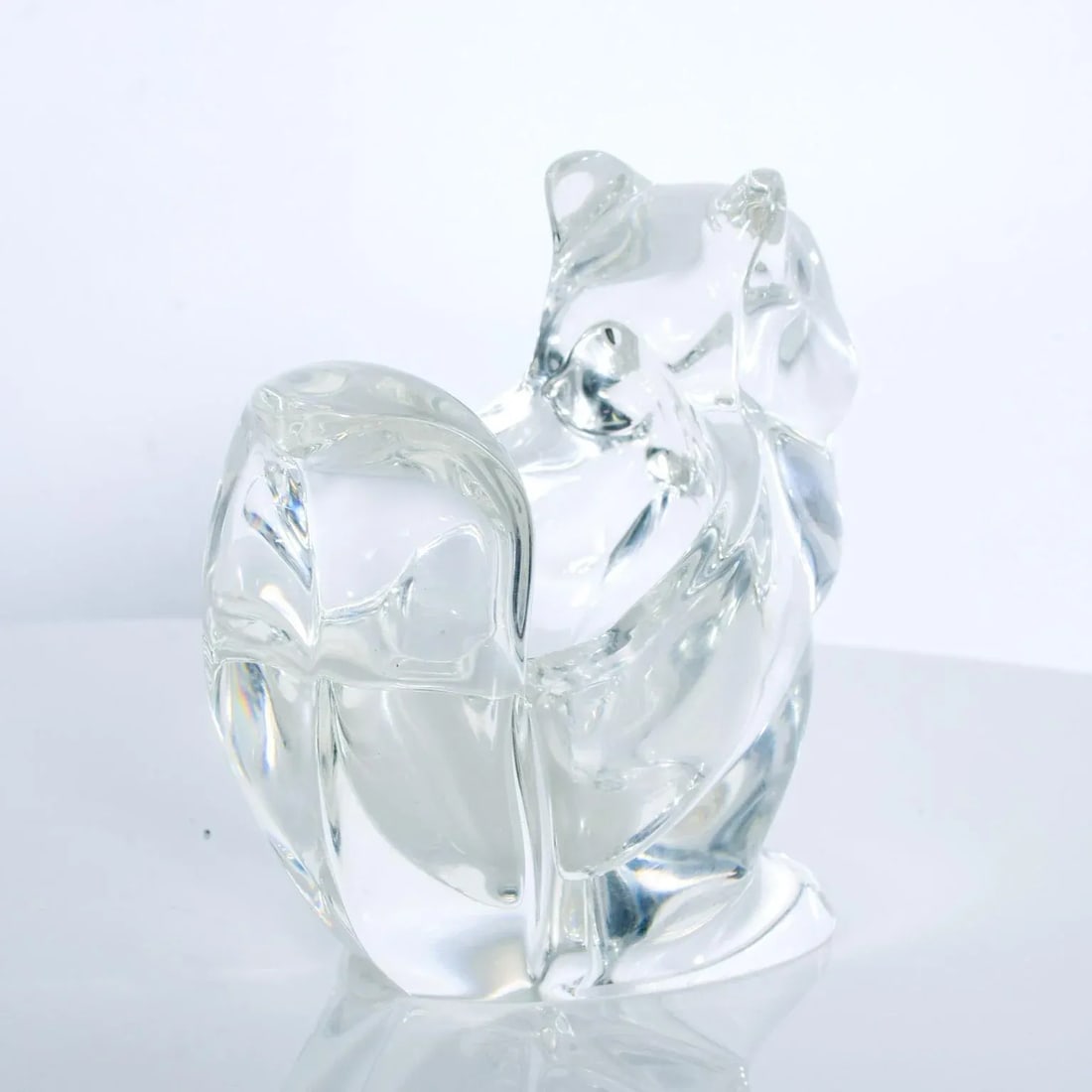 1980s Modern Crystal Glass Candy Dish Squirrel Figurine - 10