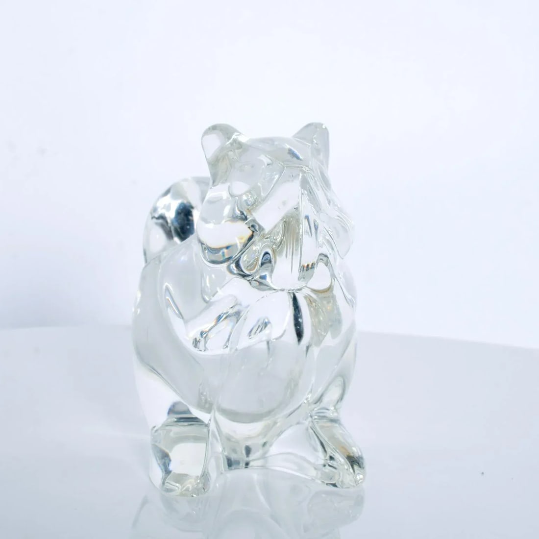 1980s Modern Crystal Glass Candy Dish Squirrel Figurine - 5