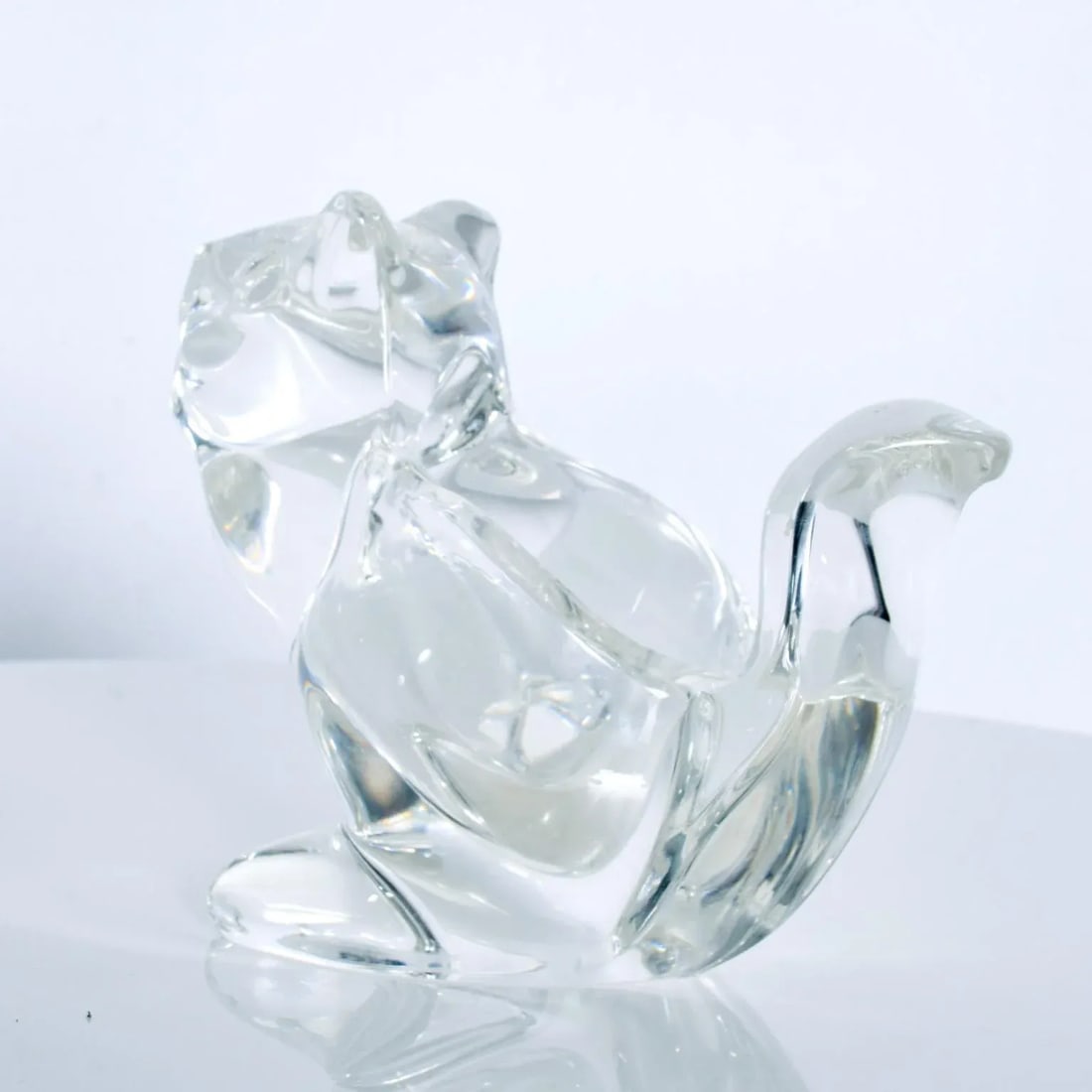 1980s Modern Crystal Glass Candy Dish Squirrel Figurine - 8
