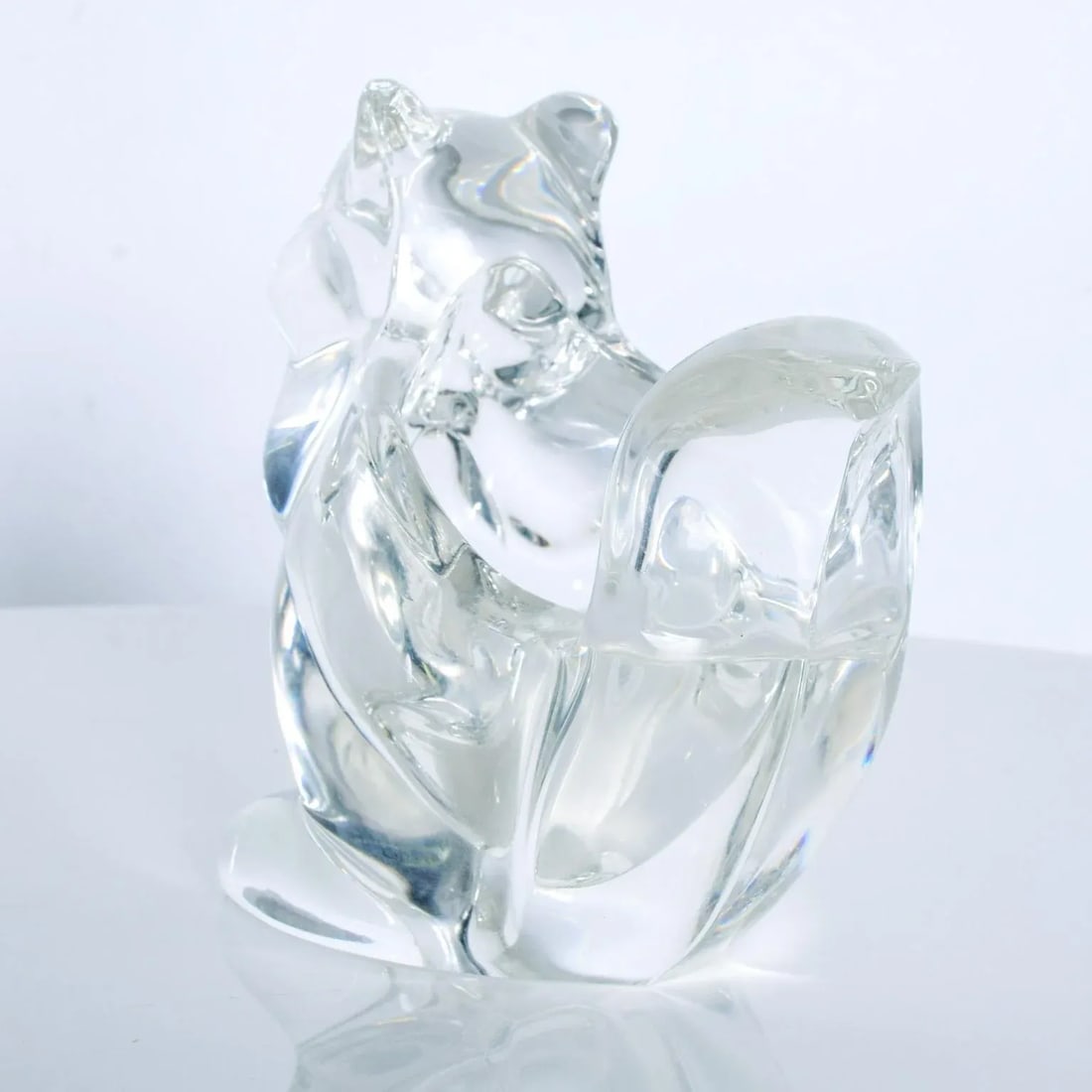 1980s Modern Crystal Glass Candy Dish Squirrel Figurine - 9
