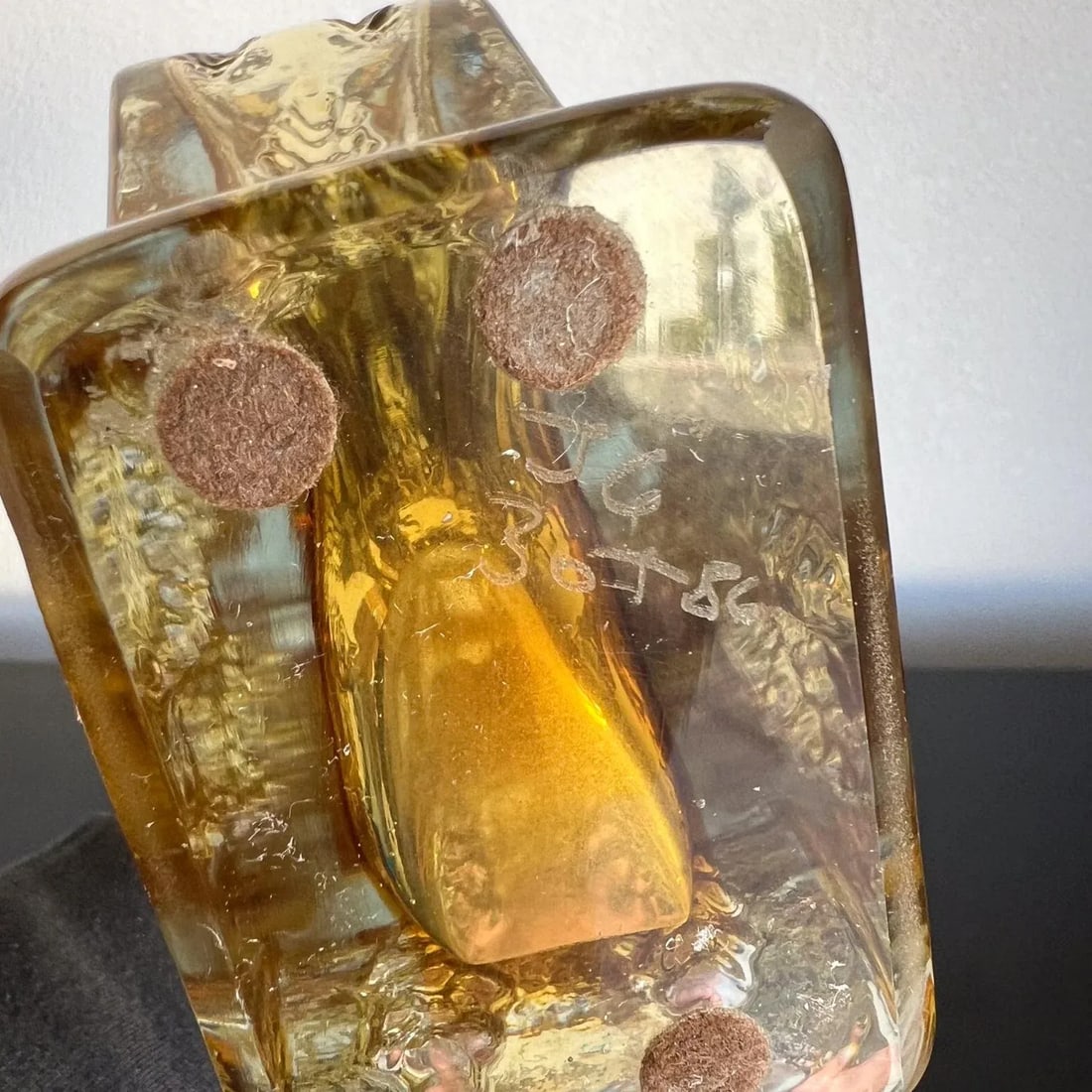 1970s Amber Art Glass Vase Kurt Wokan for Ingrid GlashÃ¼tte - 11