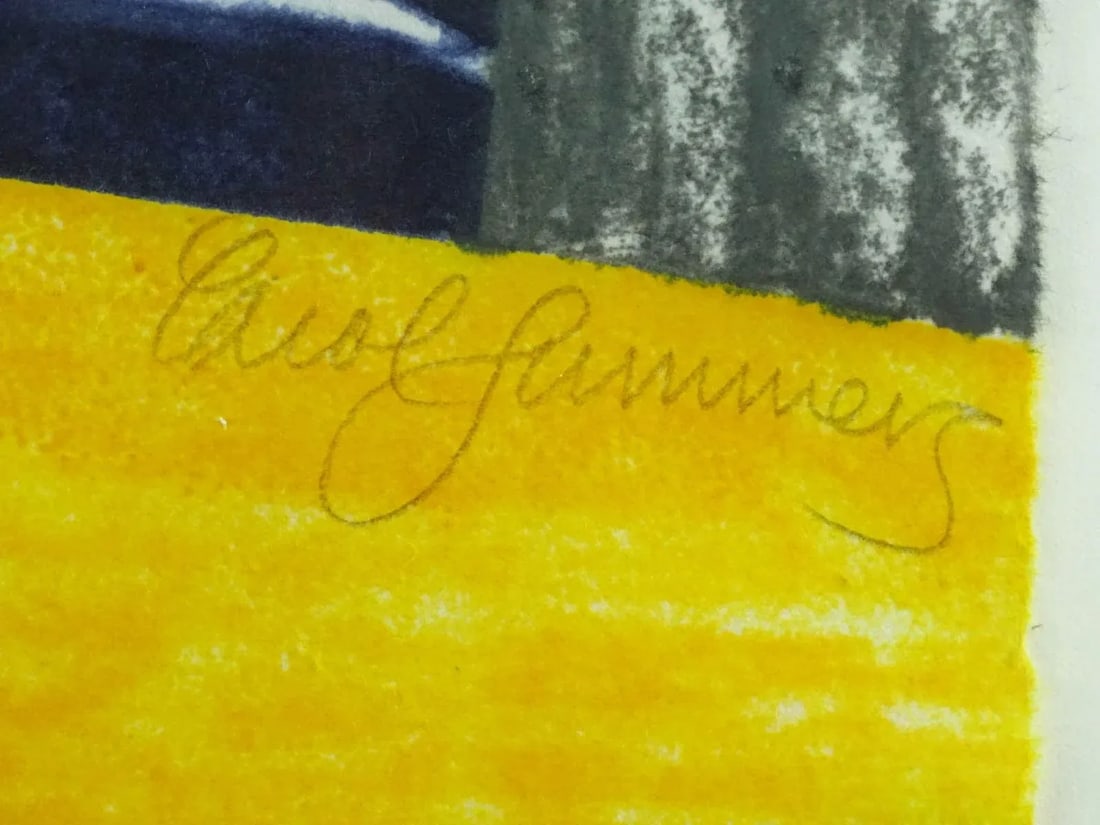 1970s Original Signed Carol Summers "Palm Beach" Woodcut, Framed - 5
