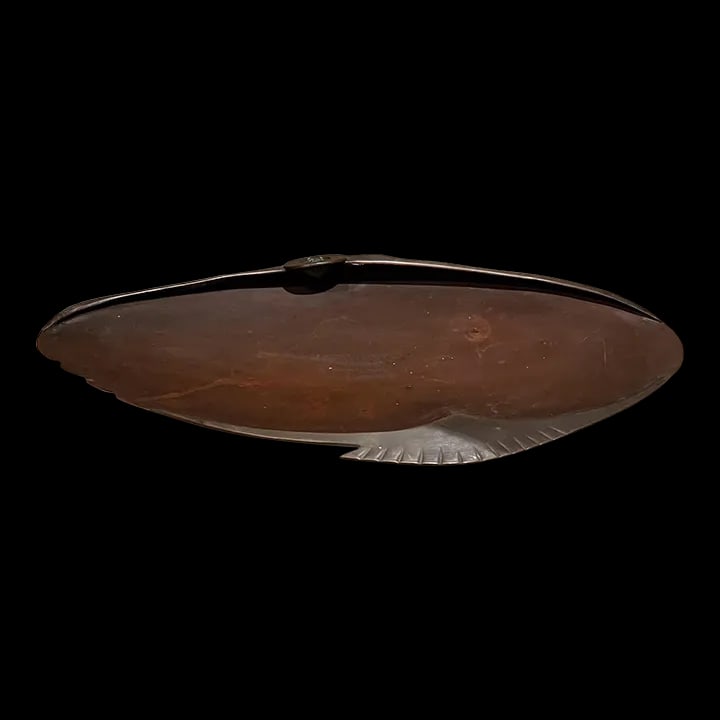 1950s Los Castillo Decorative Bronze Fish Shaped Bowl Taxco Mexico - 2