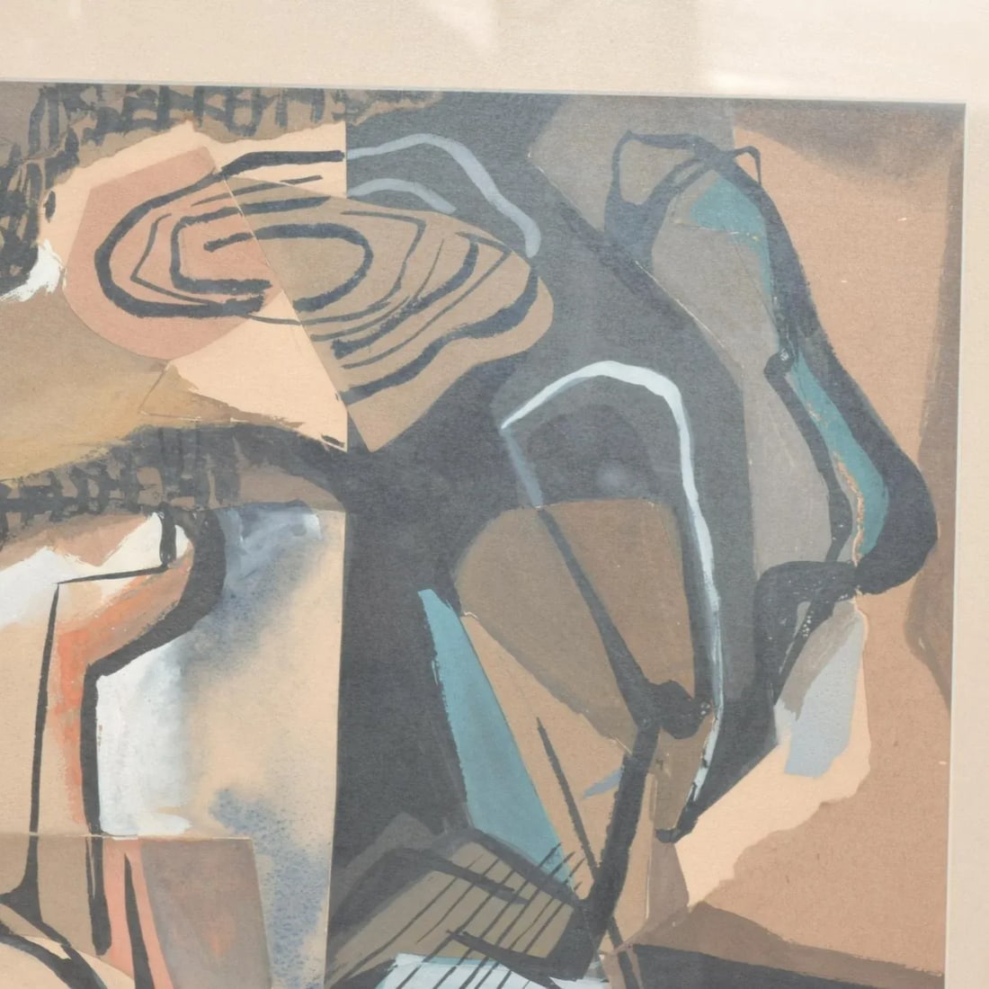 Modern Art Abstract Painting Pastel on Paper Signed E. Bowmann - 3