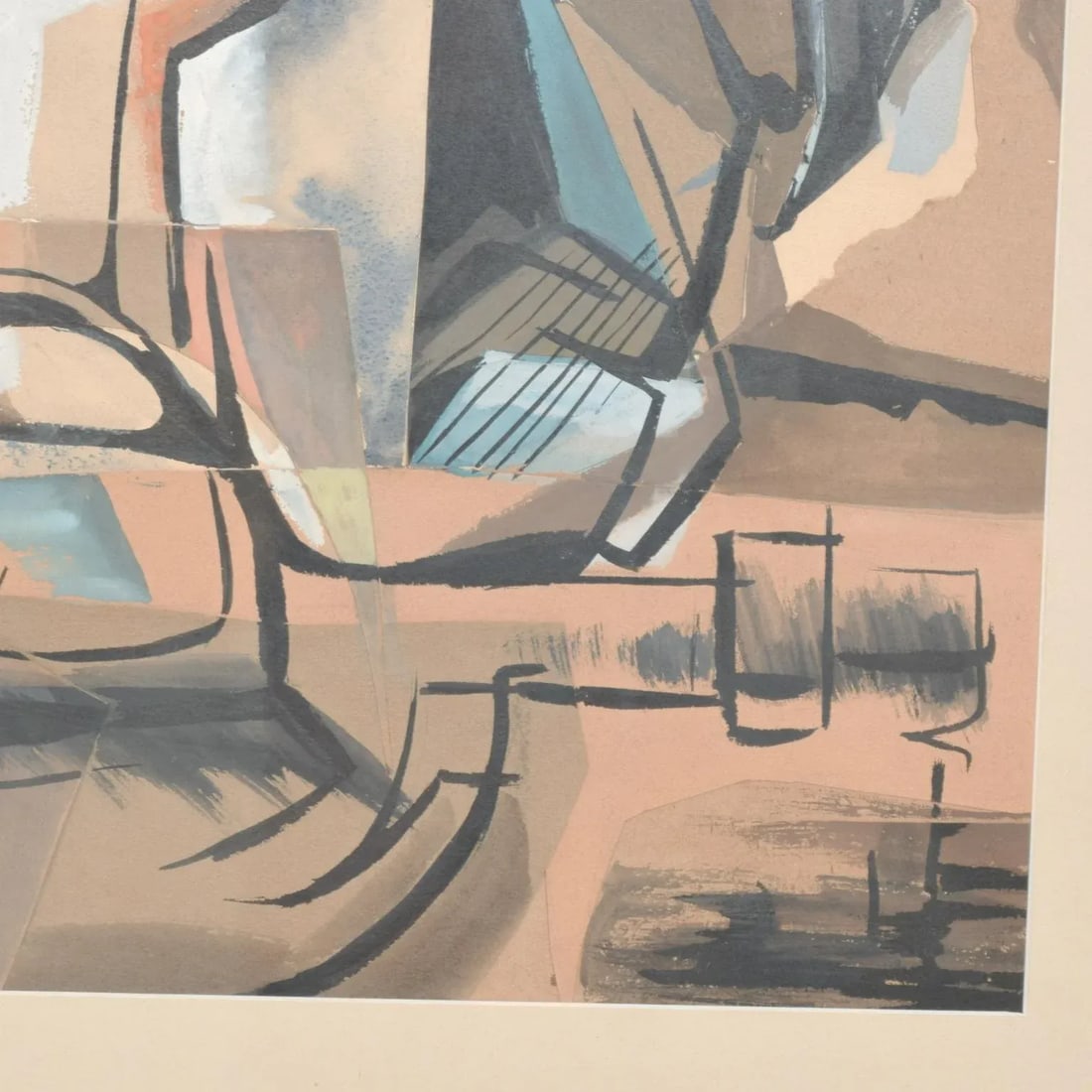 Modern Art Abstract Painting Pastel on Paper Signed E. Bowmann - 4