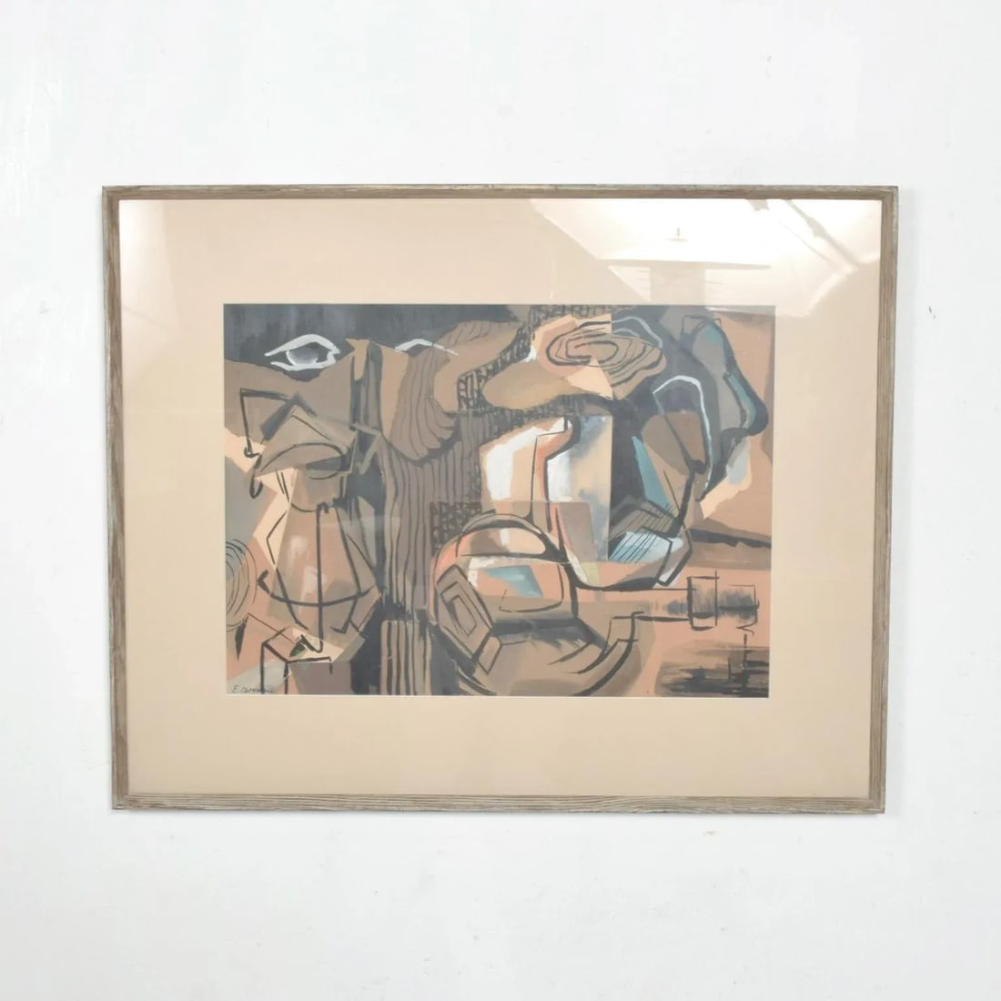 Modern Art Abstract Painting Pastel on Paper Signed E. Bowmann - 9