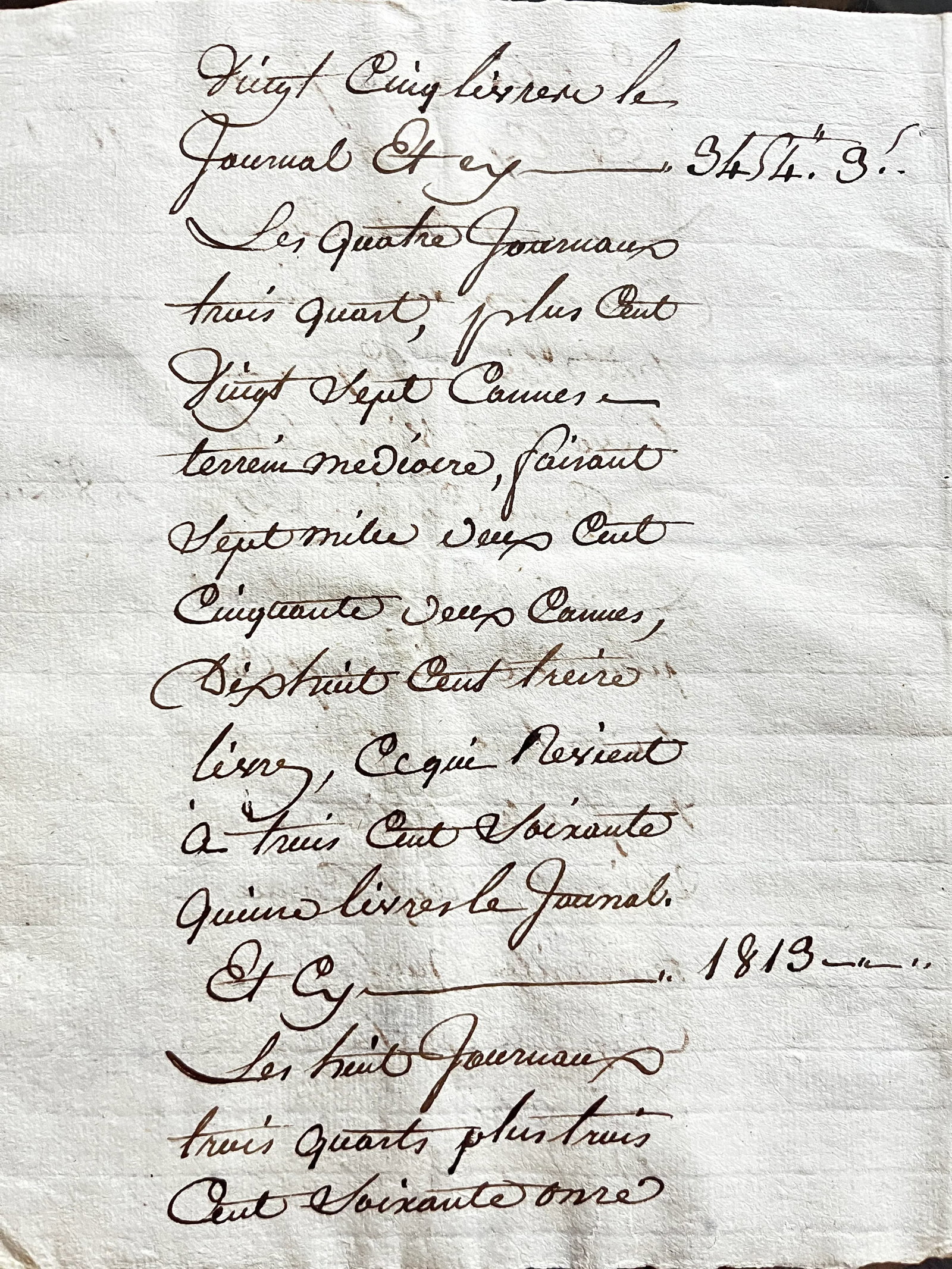 Antique Early 19th Century French Vineyard Calligraphy Contract on Parchment in Floating Frames - a - 7
