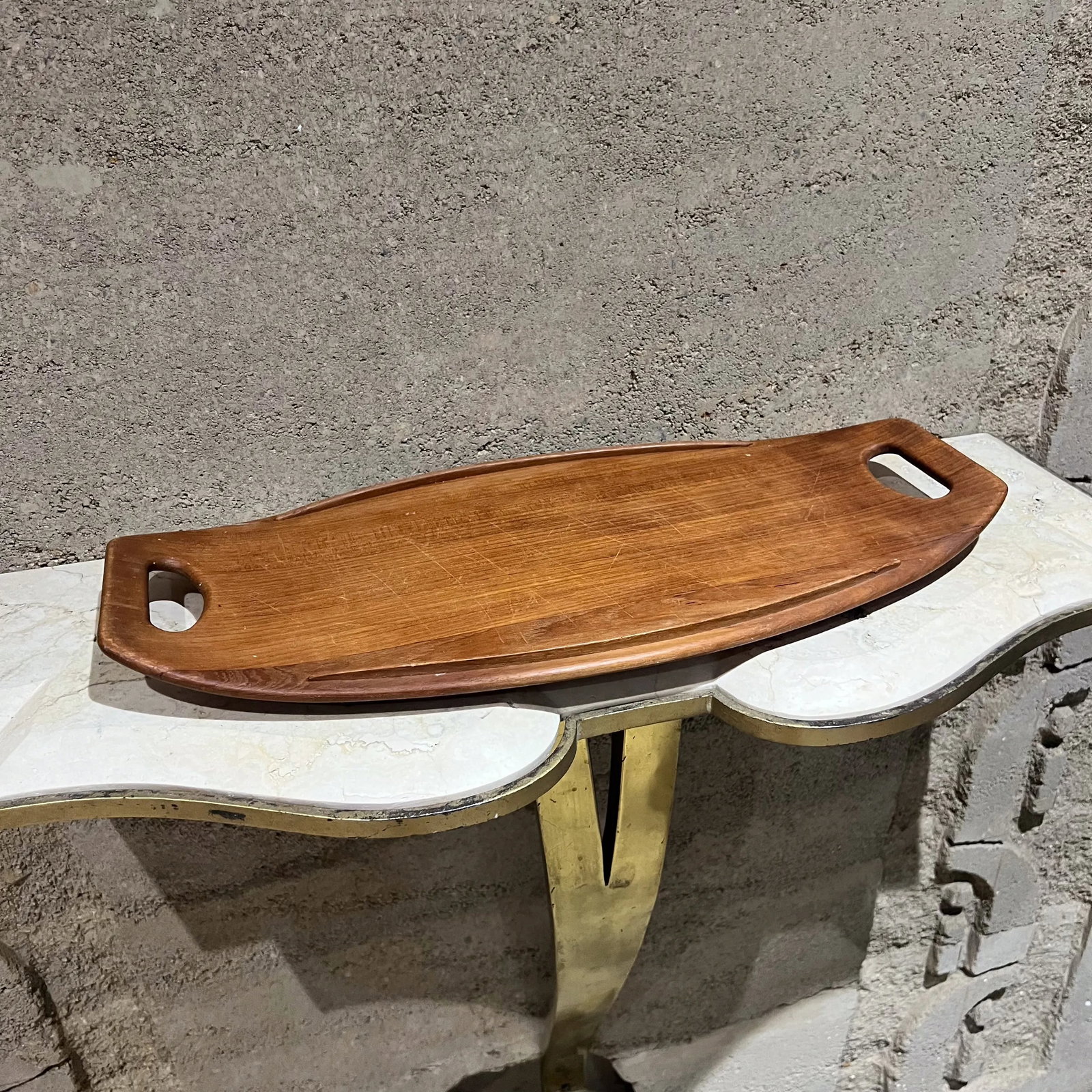60s Large Danish Teak Serving Tray Jens Quistgaard Dansk Designs Ducks Gondola - 4