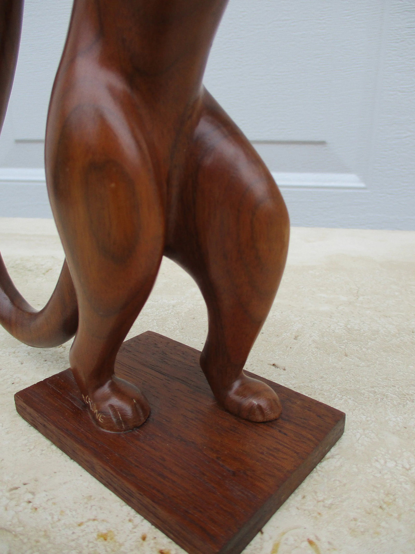 Carved Wooden Weasel Signed A. Crowe & Attributed to Amanda Crowe - 10