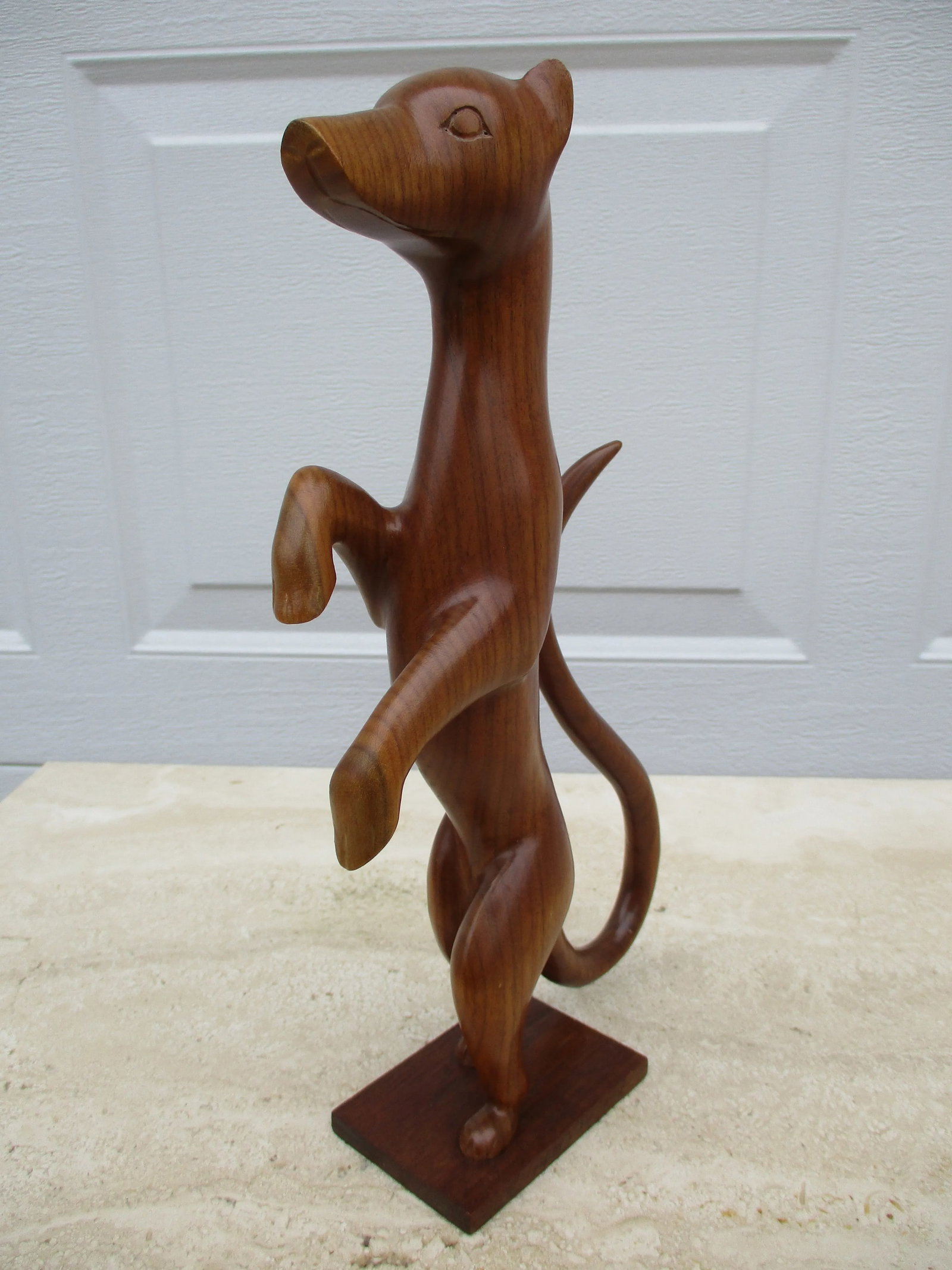 Carved Wooden Weasel Signed A. Crowe & Attributed to Amanda Crowe - 2