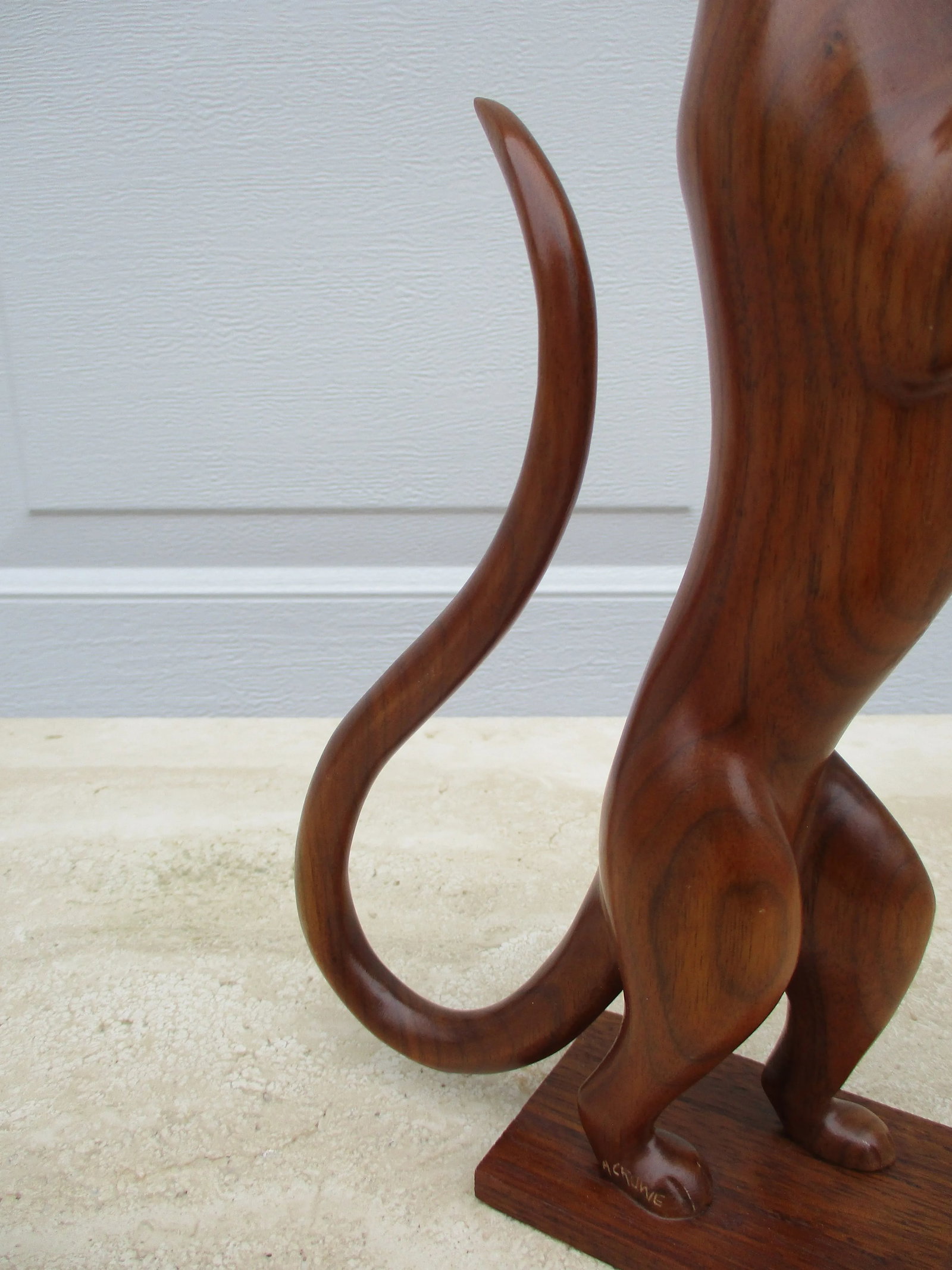 Carved Wooden Weasel Signed A. Crowe & Attributed to Amanda Crowe - 8
