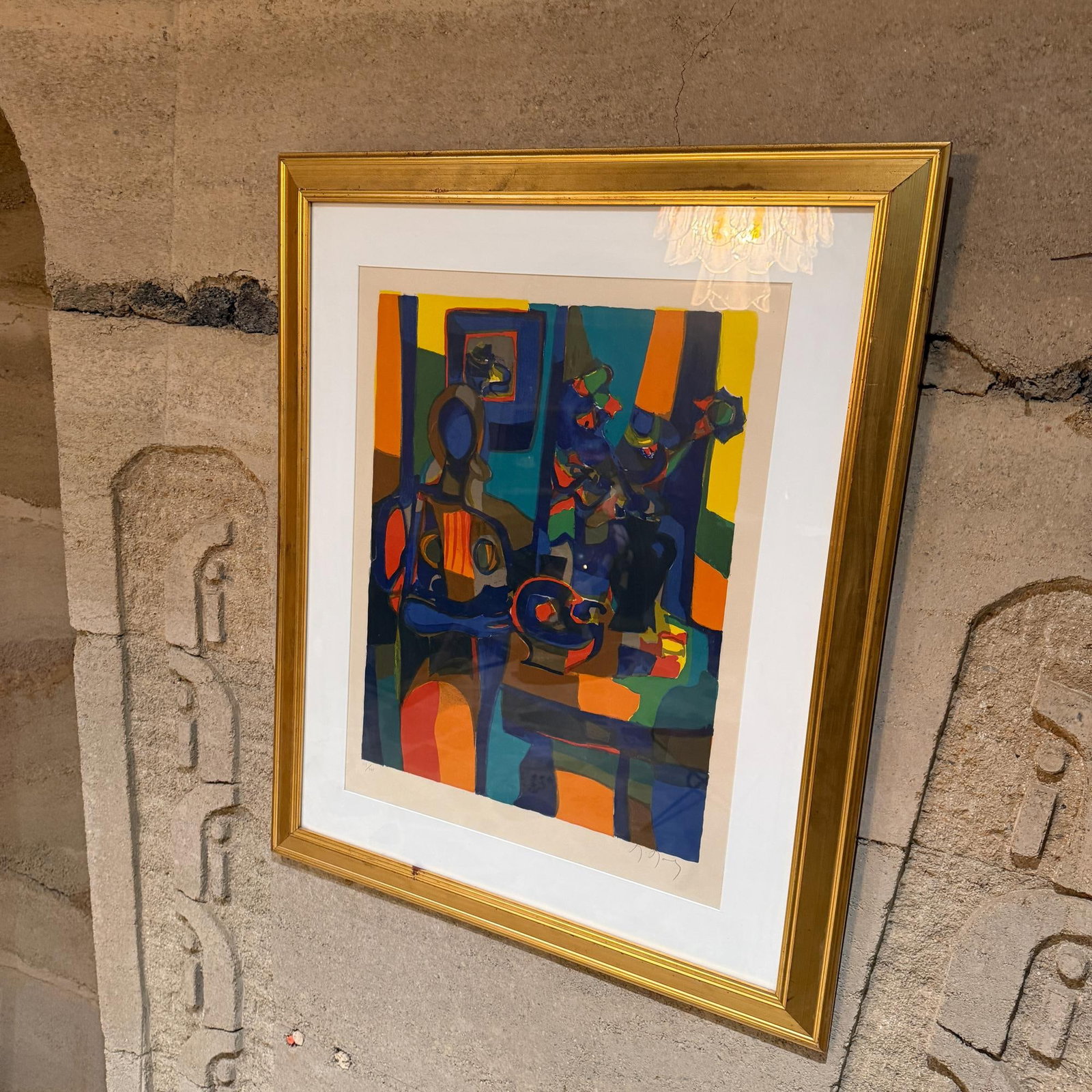 1960s Abstract French Art Still Life Color Lithograph Marcel Mouly - 7