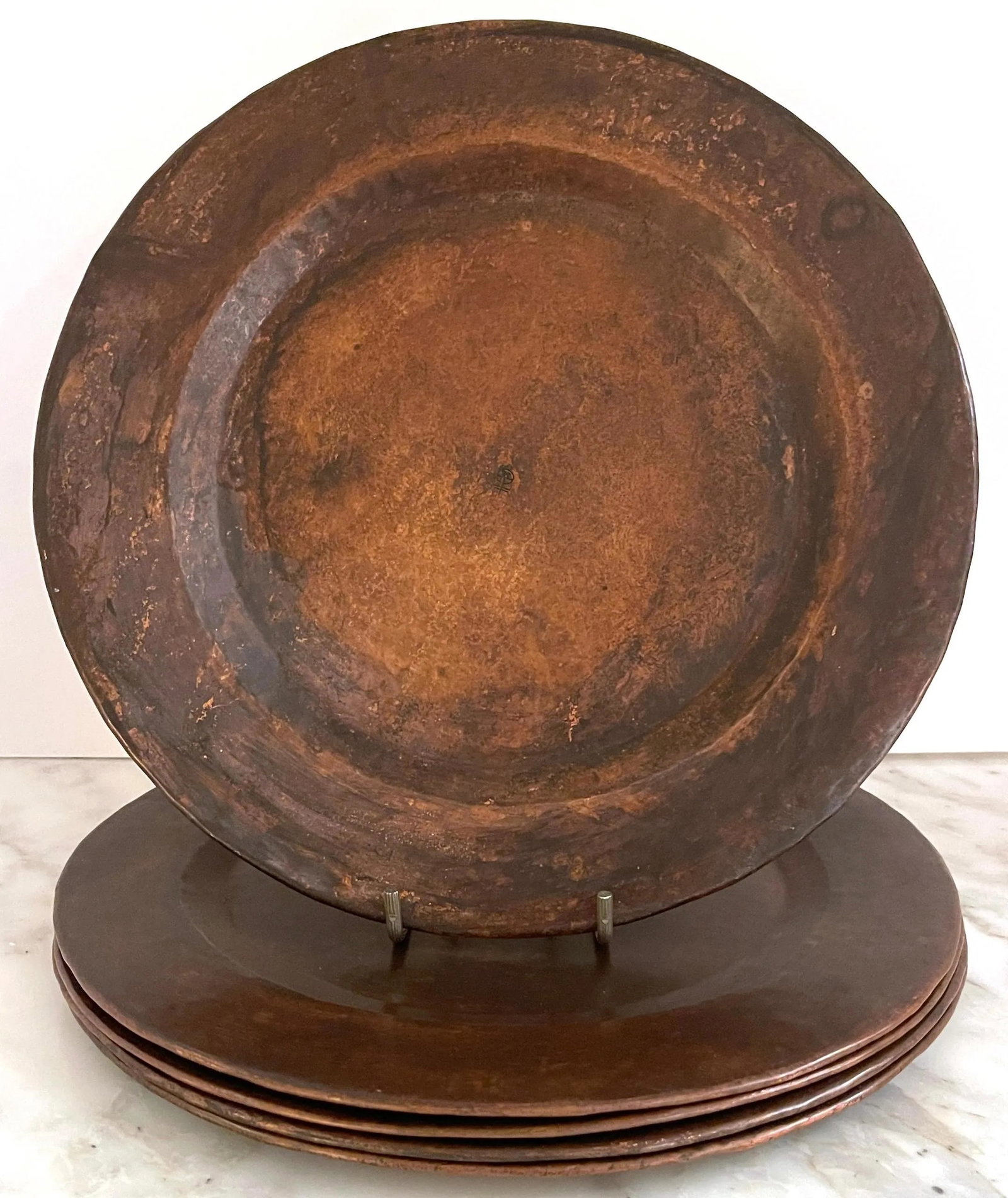 Roycroft Arts & Crafts Copper Service Plates, Roycroft Inn at East Aurora NY - Set of 7 - 5