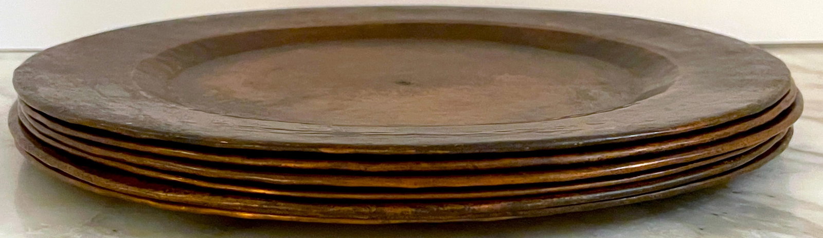 Roycroft Arts & Crafts Copper Service Plates, Roycroft Inn at East Aurora NY - Set of 7 - 7
