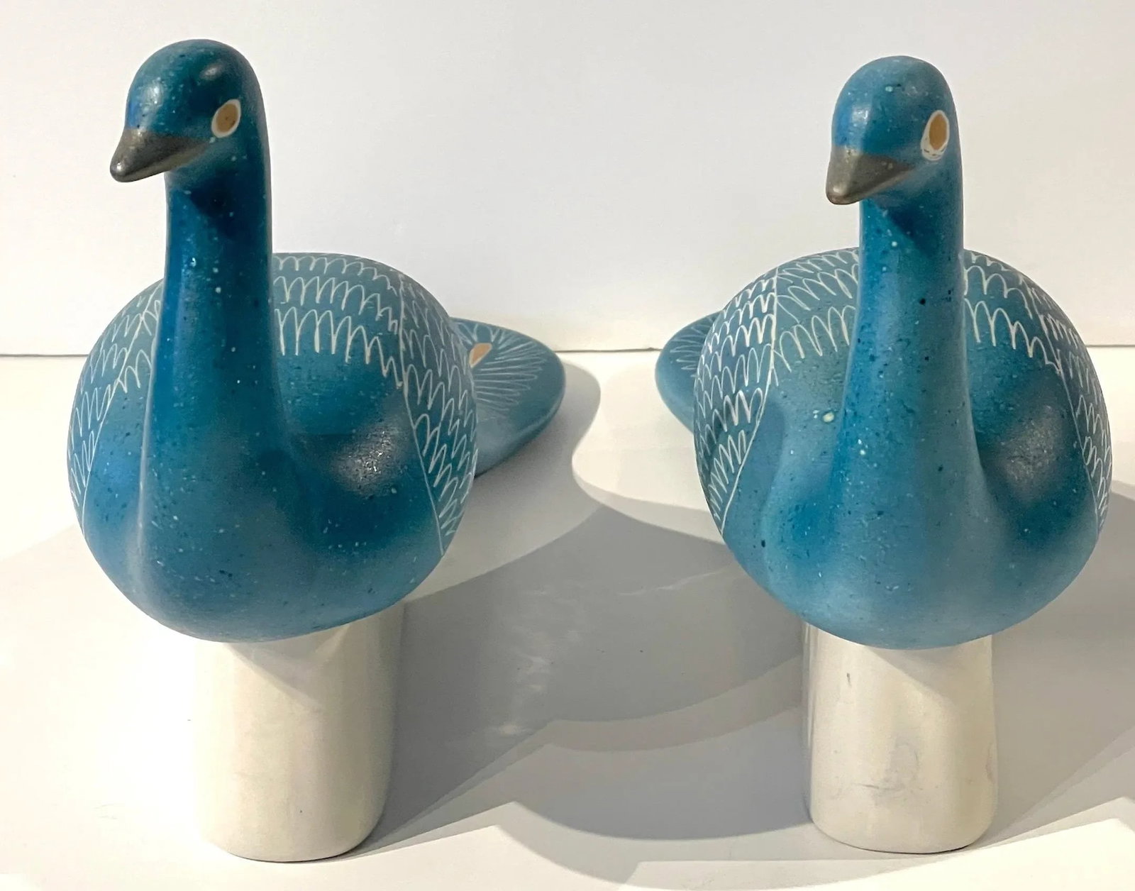 Blue Peacocks Sculptures, by Waylande Gregory - a Pair - 8
