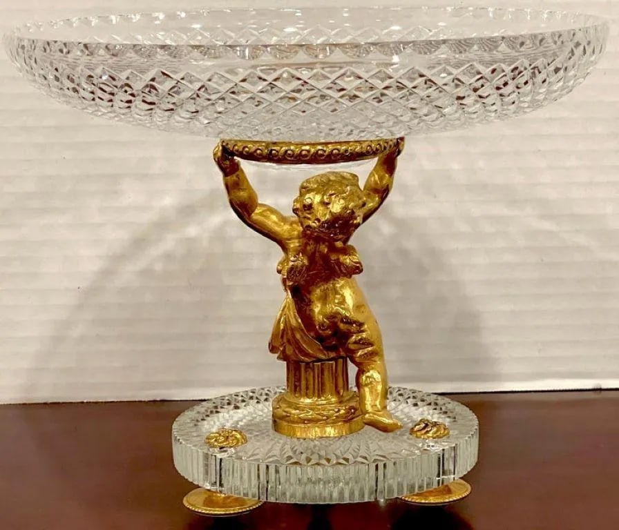 Baccarat Ormolu Putto and Cut Crystal Tazza - 10