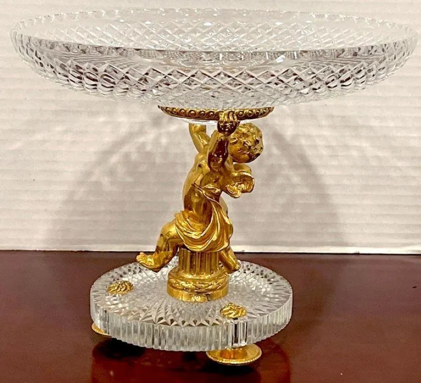 Baccarat Ormolu Putto and Cut Crystal Tazza - 11
