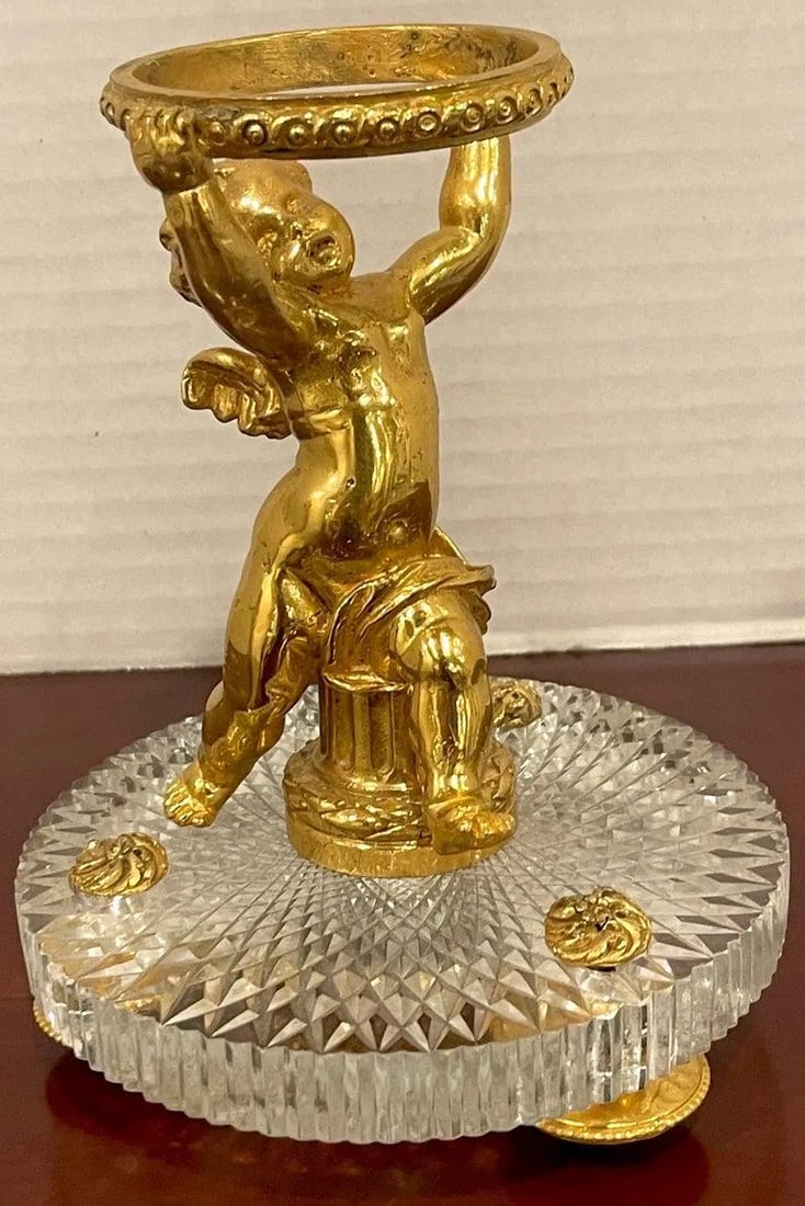 Baccarat Ormolu Putto and Cut Crystal Tazza - 12