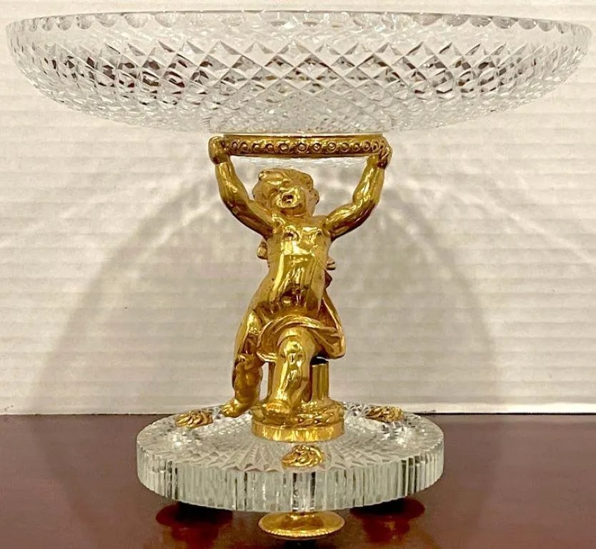 Baccarat Ormolu Putto and Cut Crystal Tazza - 5