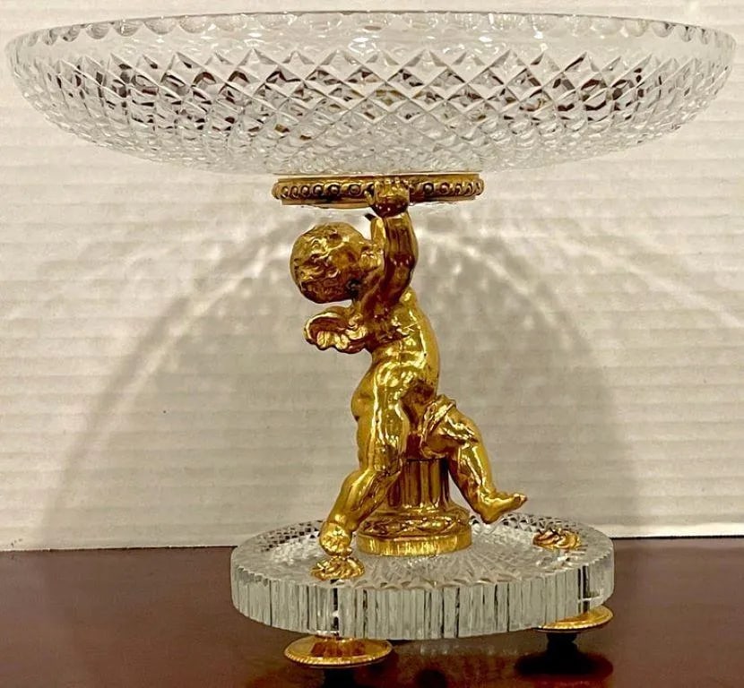 Baccarat Ormolu Putto and Cut Crystal Tazza - 6