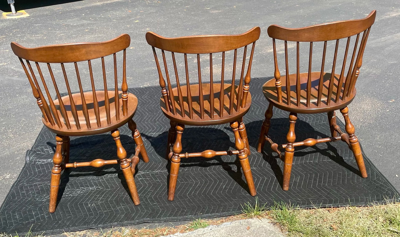 Mid 20th Century S. Bent & Bros. Fan Back Windsor Chairs - Set of 3 - 2