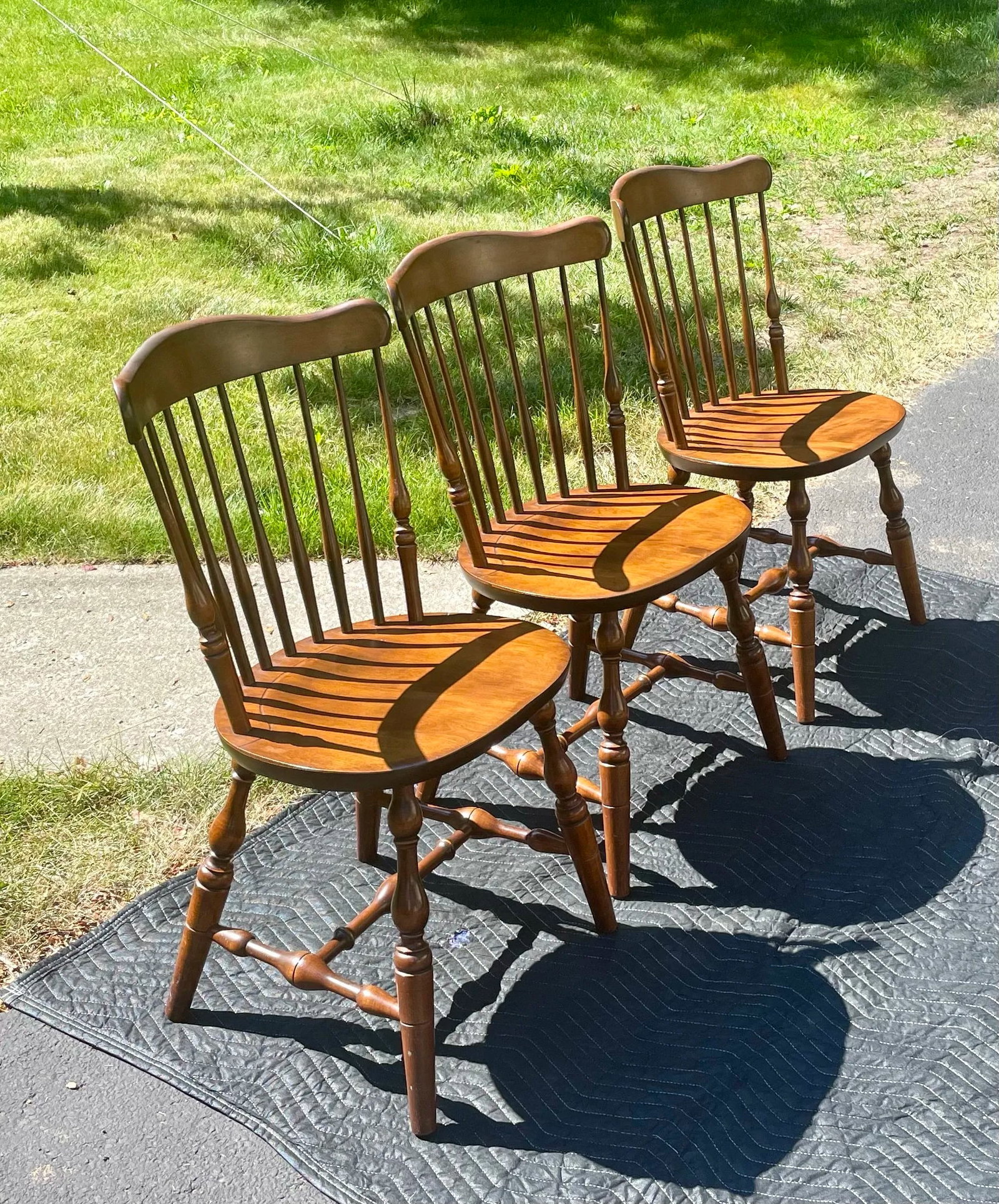 Mid 20th Century S. Bent & Bros. Fan Back Windsor Chairs - Set of 3 - 3