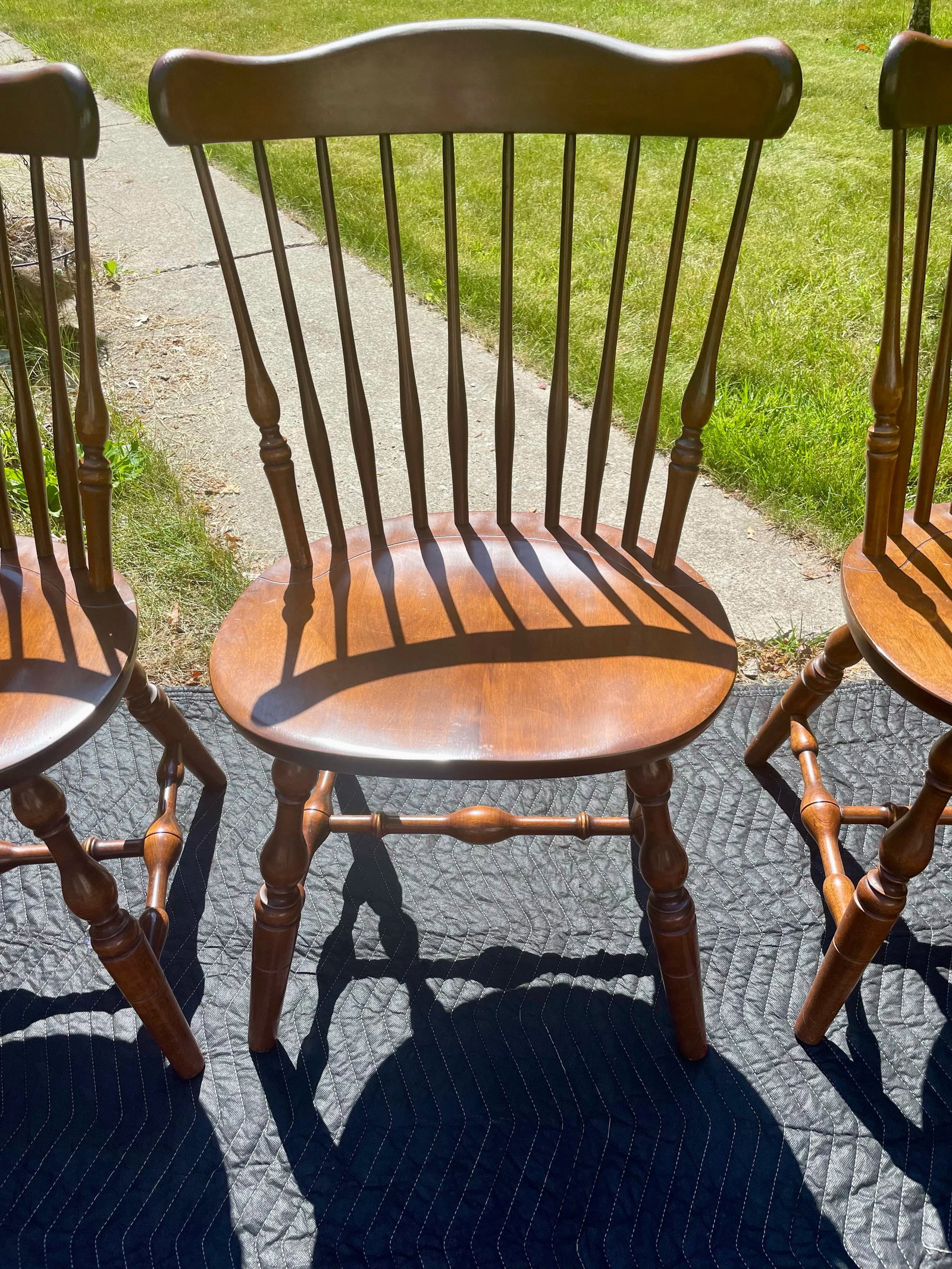 Mid 20th Century S. Bent & Bros. Fan Back Windsor Chairs - Set of 3 - 6