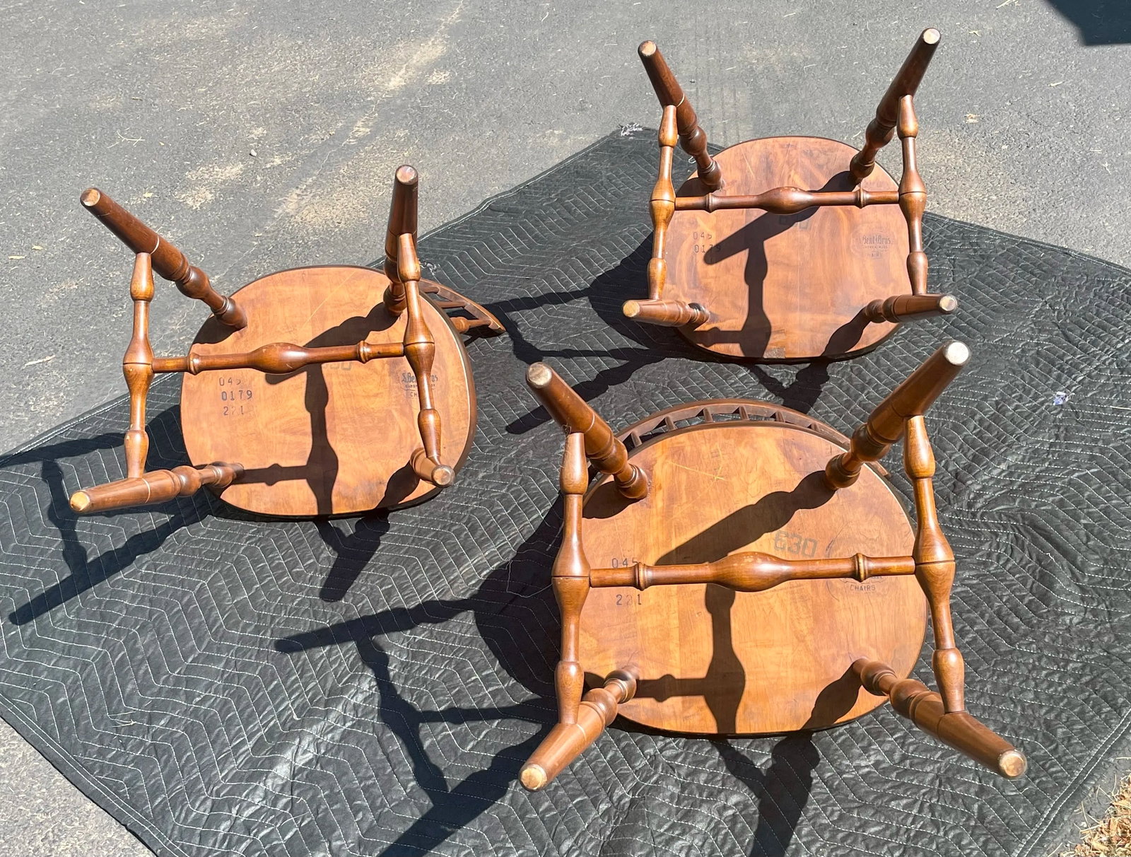 Mid 20th Century S. Bent & Bros. Fan Back Windsor Chairs - Set of 3 - 8