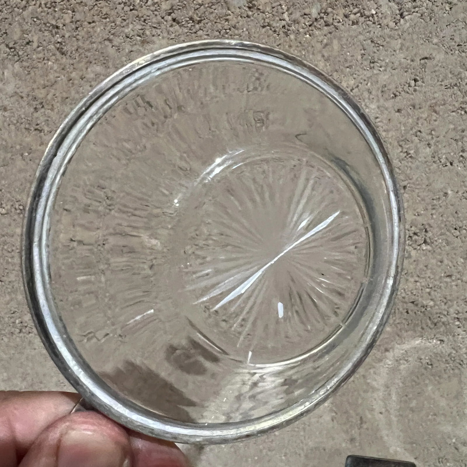 European Cut Crystal Silver Ashtray Stackable Set of 5 - 8