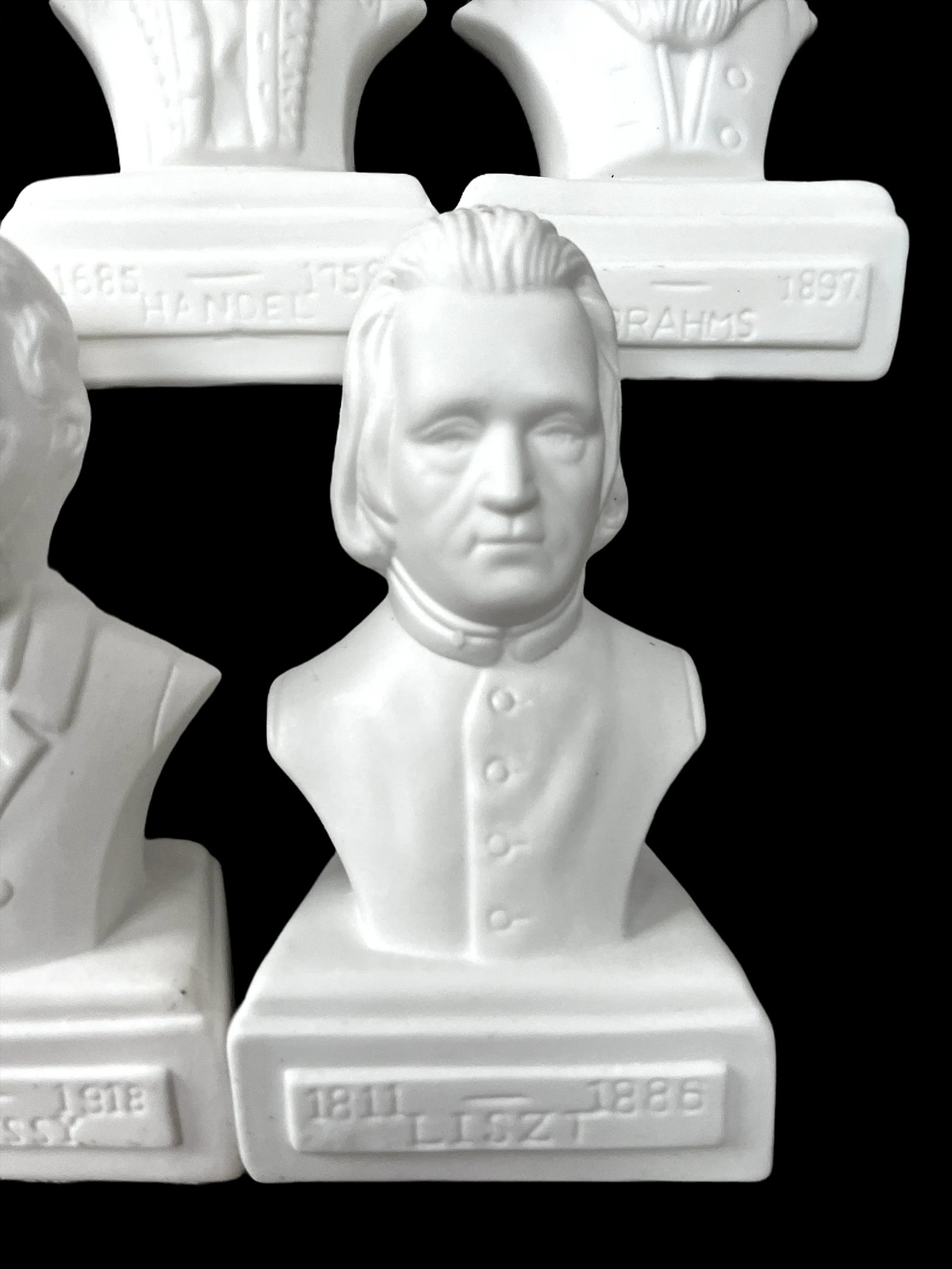 Vintage Famous Composers White Porcelain Bisque Busts Set of 10 - 5