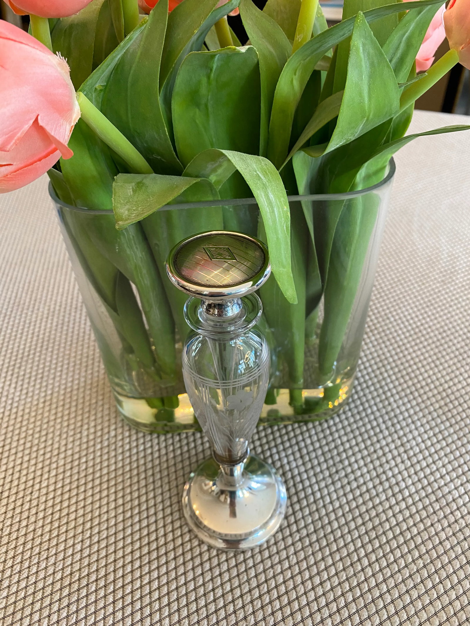 Antique Gorham Sterling Silver and Cut Glass Perfume Bottle With Stopper - 5