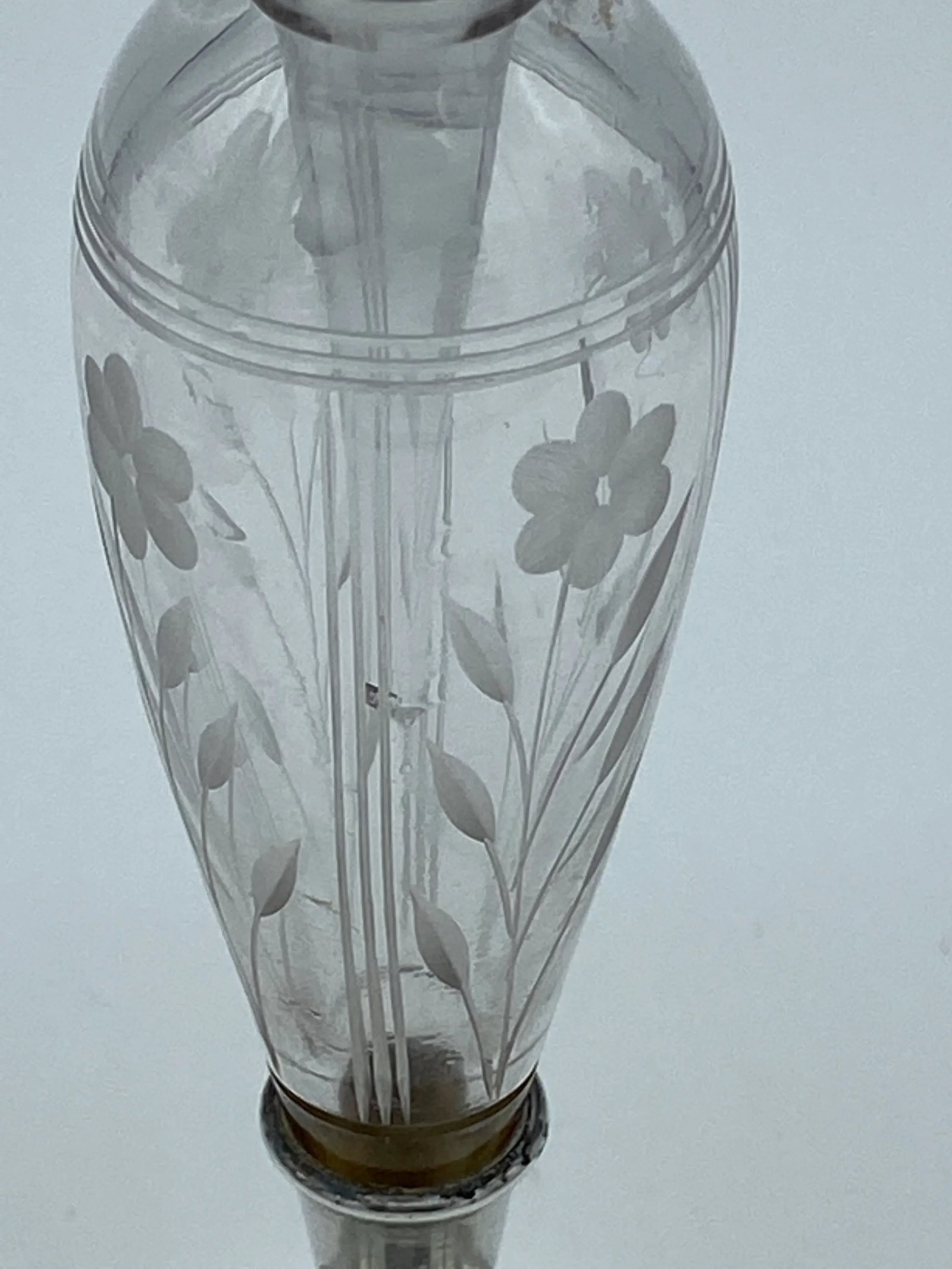 Antique Gorham Sterling Silver and Cut Glass Perfume Bottle With Stopper - 9