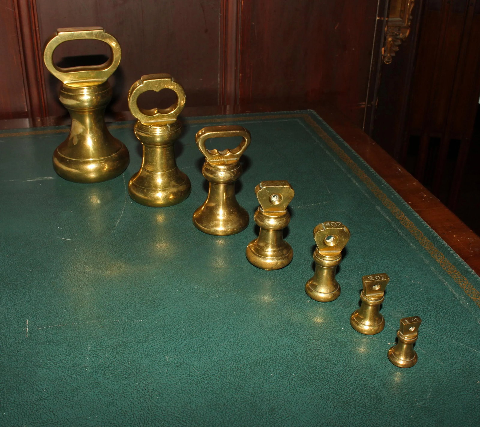 Brass Bell Form Weights - Set of 7 - 2