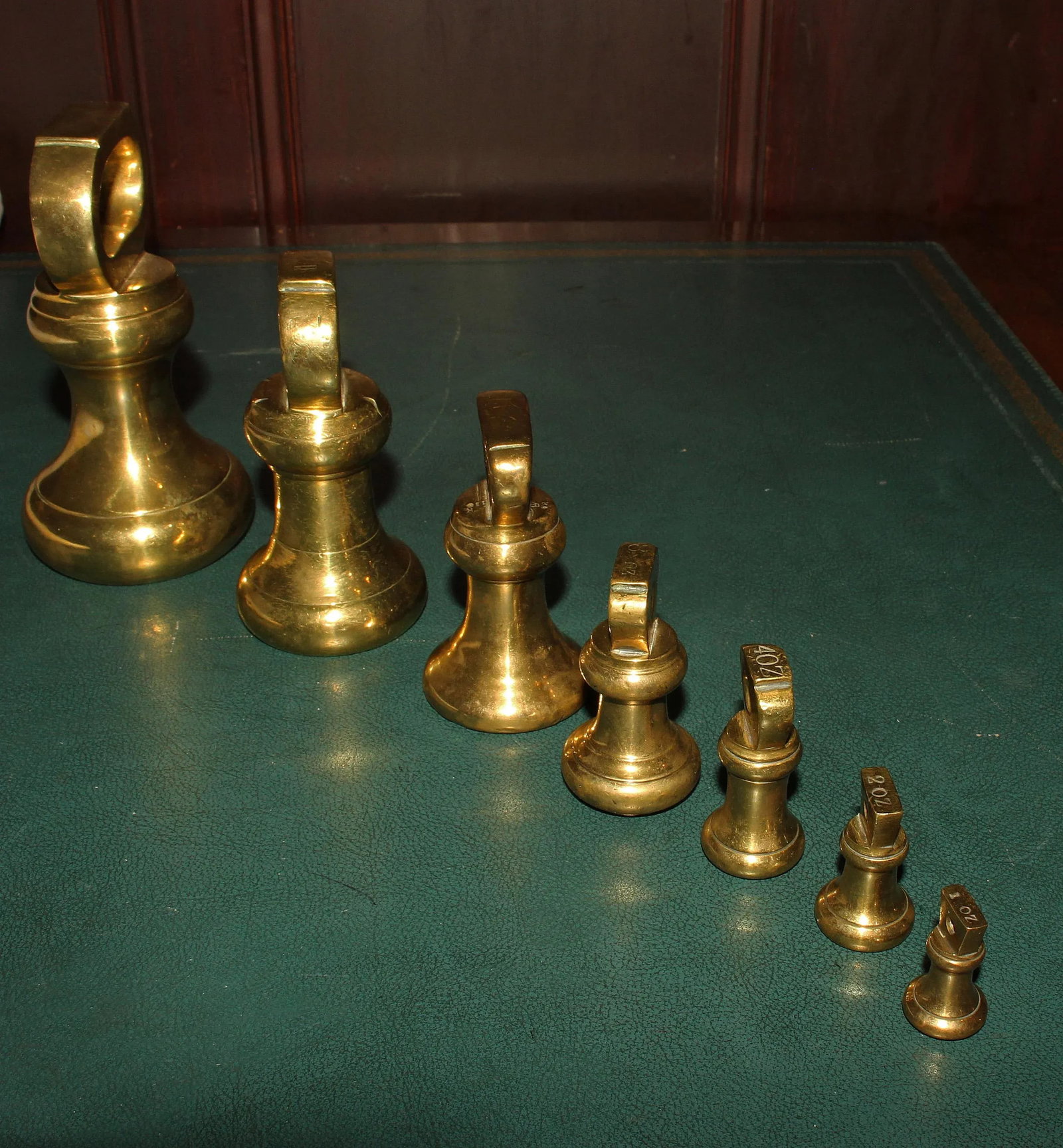 Brass Bell Form Weights - Set of 7 - 4