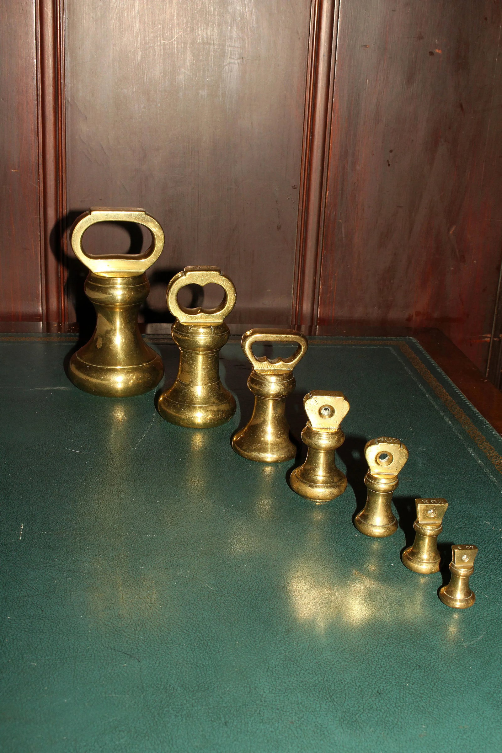 Brass Bell Form Weights - Set of 7 - 7