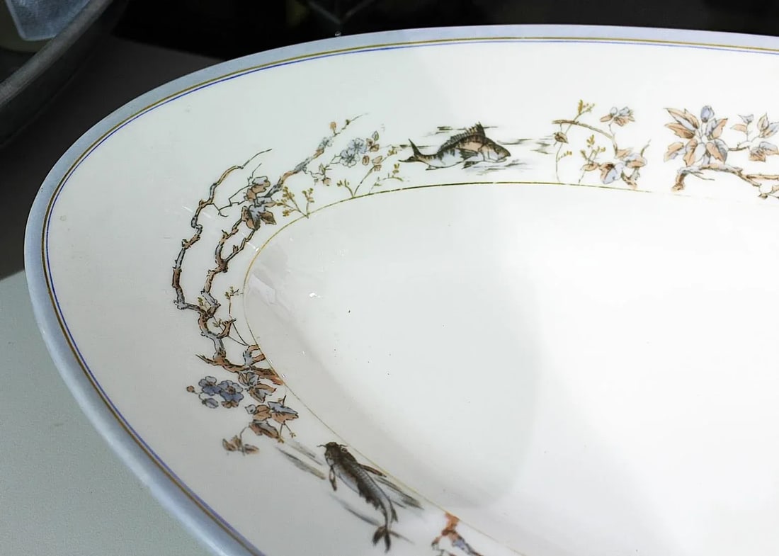 Limoges Fish Design Dining Pieces - Set of 10 - 6
